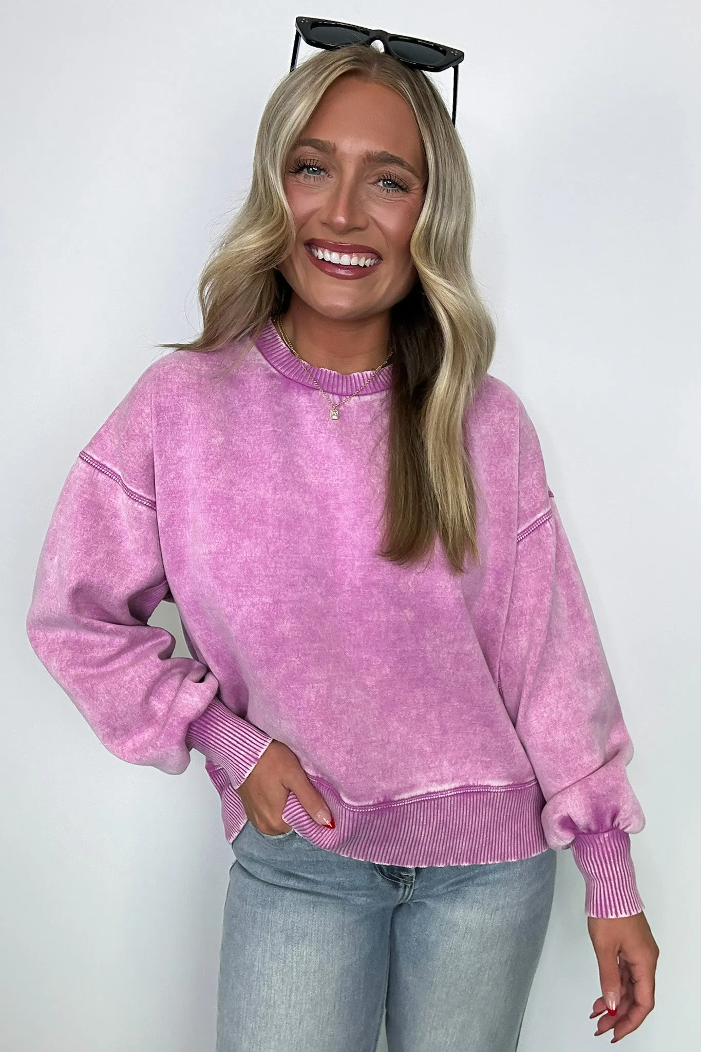 Refined Relaxation Acid Wash Pullover - BACK IN STOCK