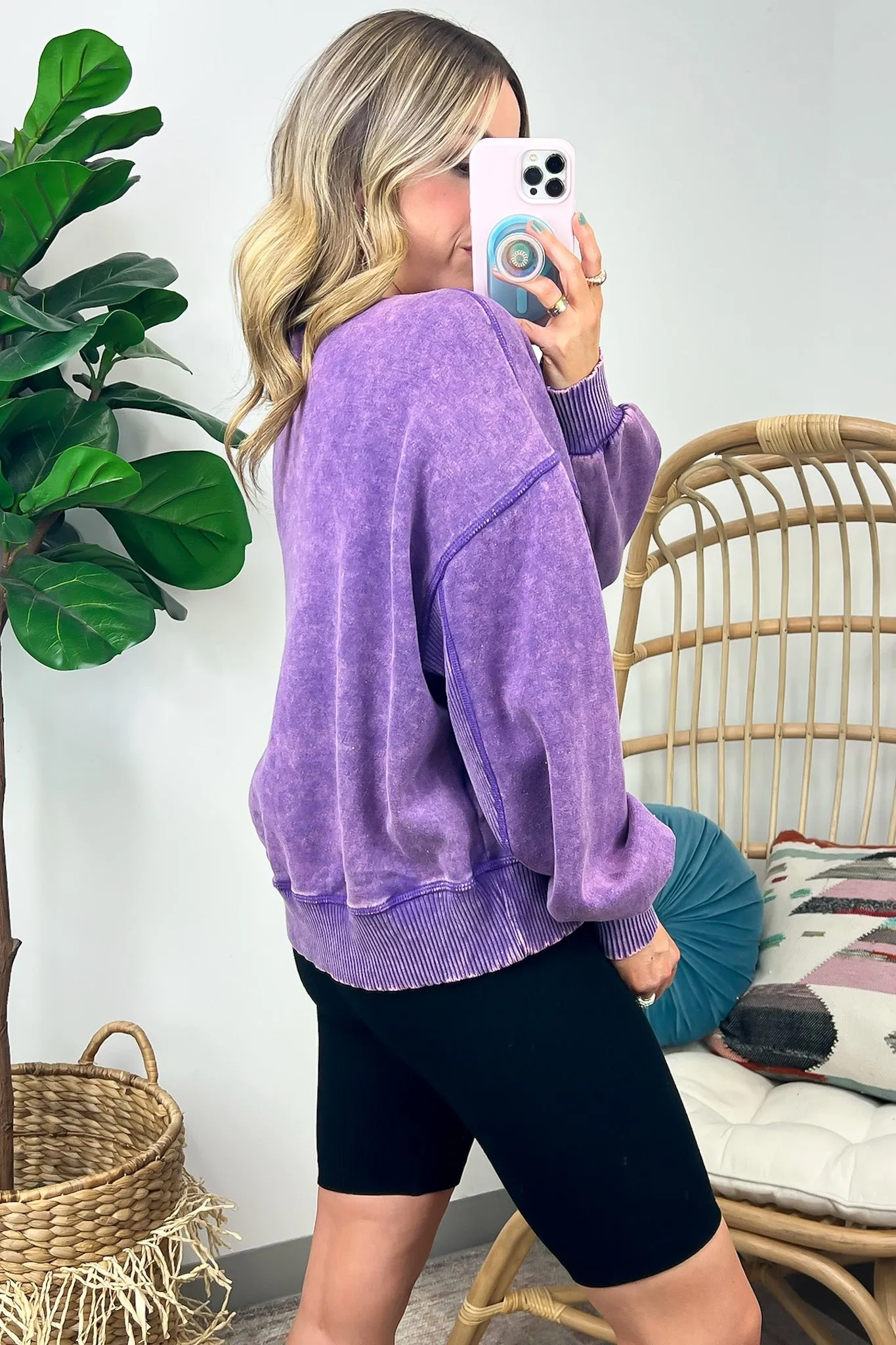 Refined Relaxation Acid Wash Pullover - BACK IN STOCK