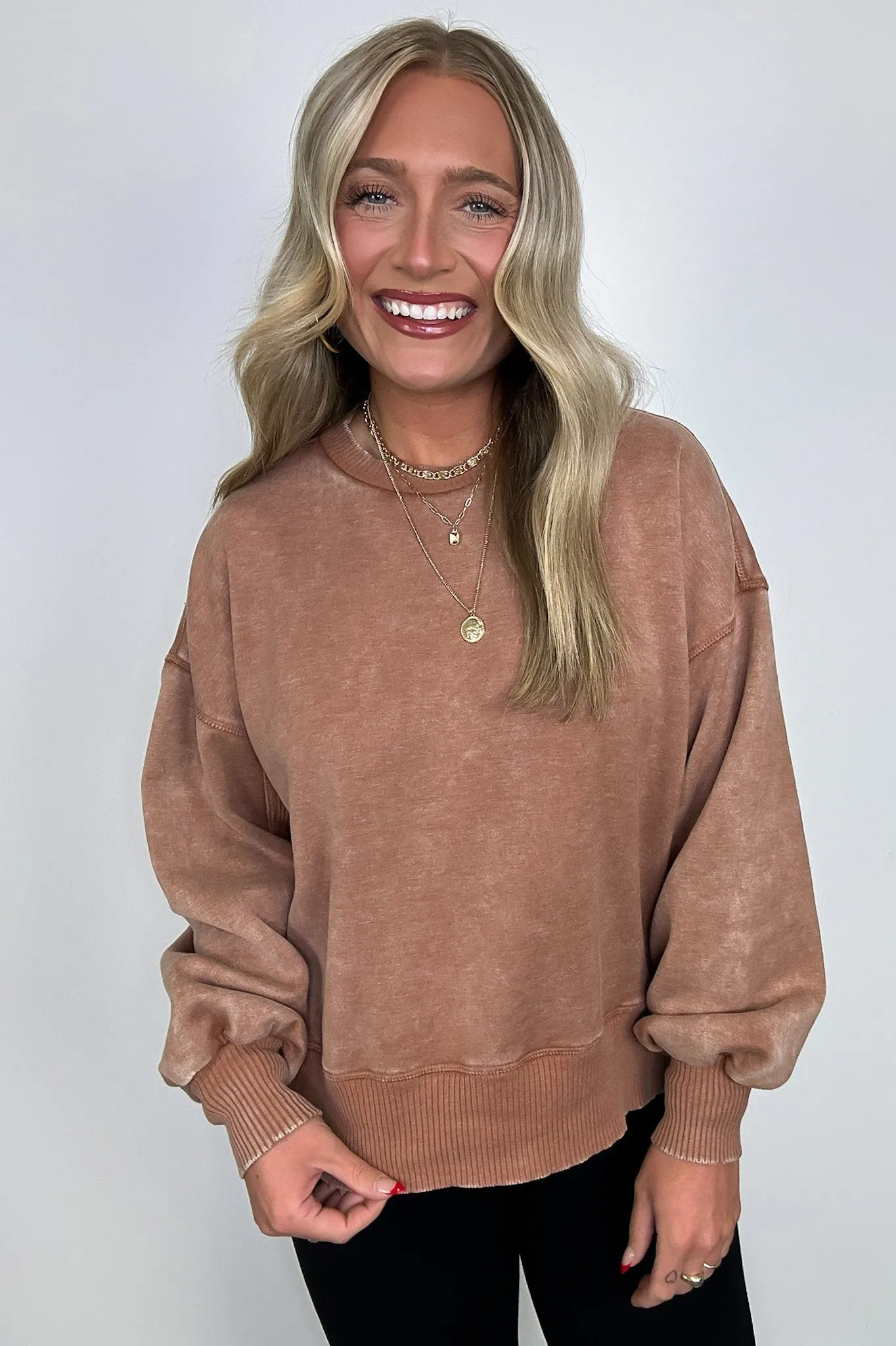 Refined Relaxation Acid Wash Pullover - BACK IN STOCK