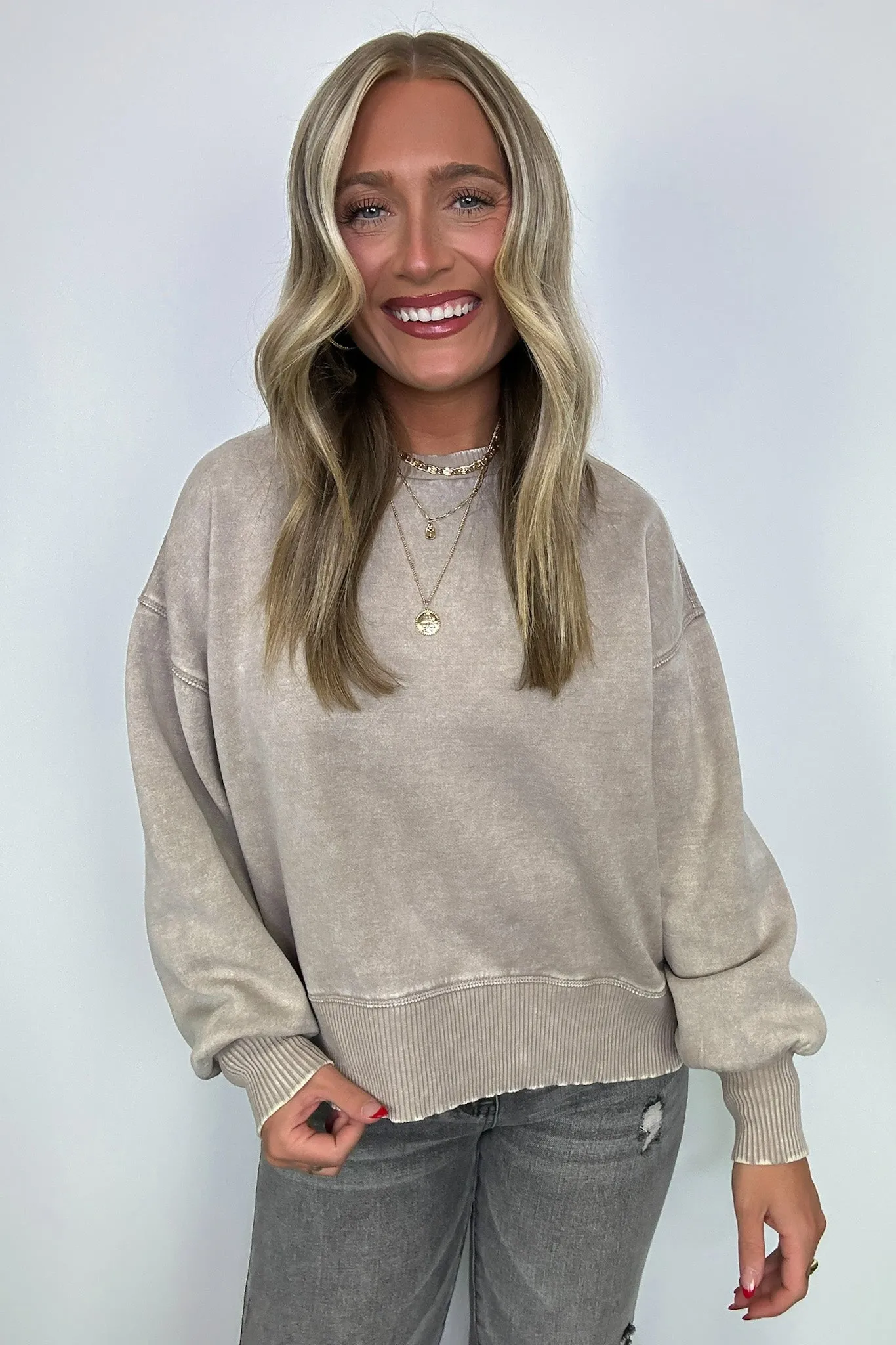 Refined Relaxation Acid Wash Pullover - BACK IN STOCK