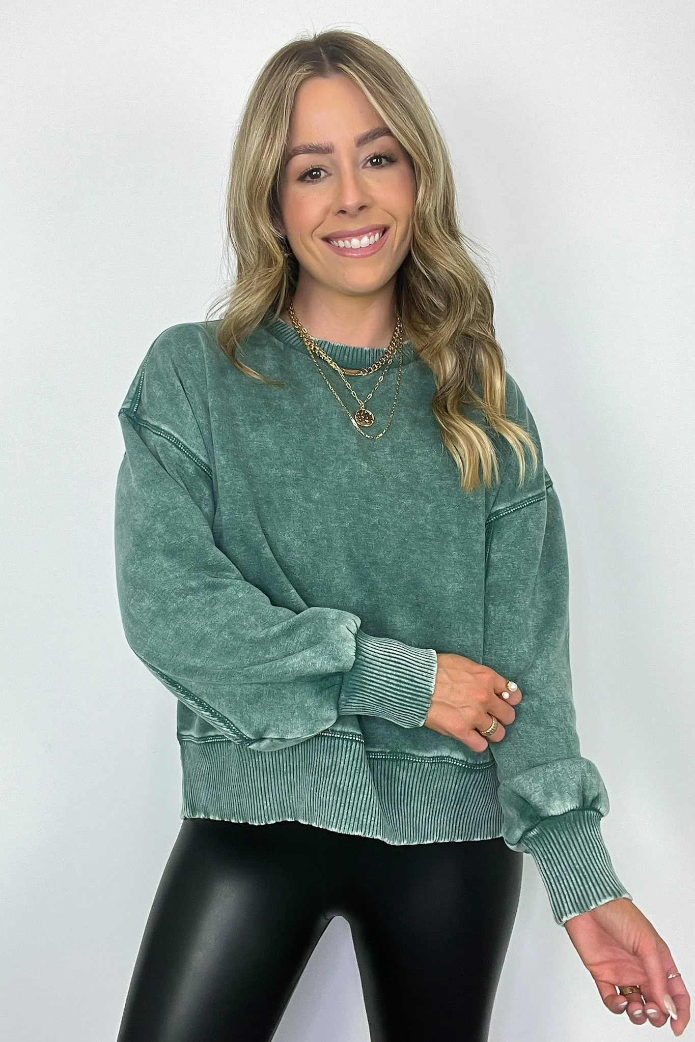Refined Relaxation Acid Wash Pullover - BACK IN STOCK