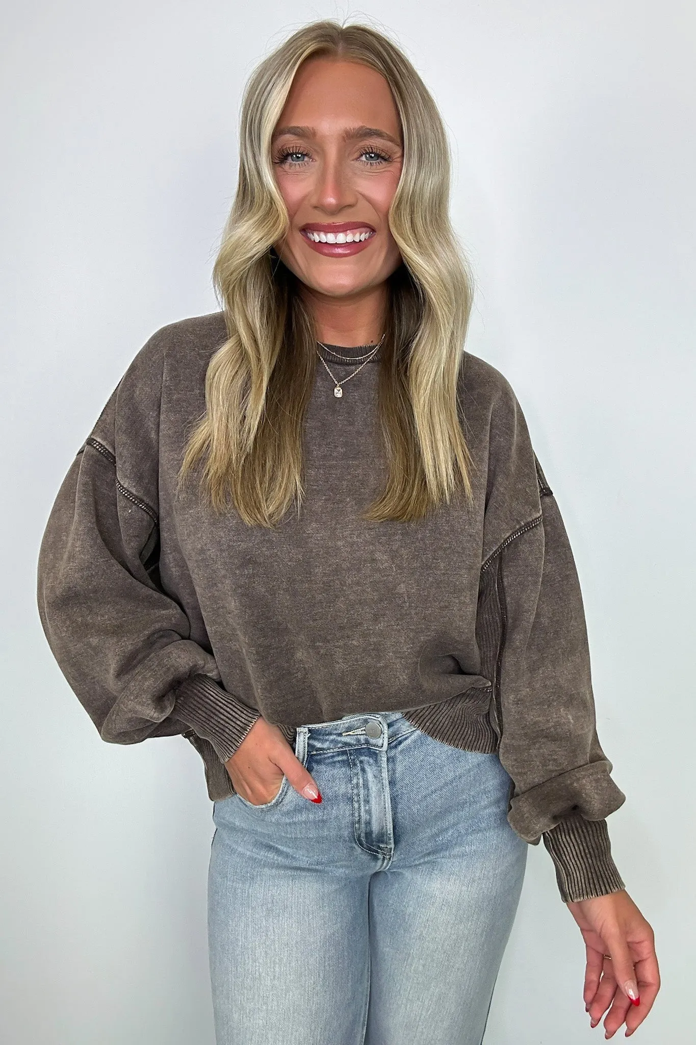Refined Relaxation Acid Wash Pullover - BACK IN STOCK
