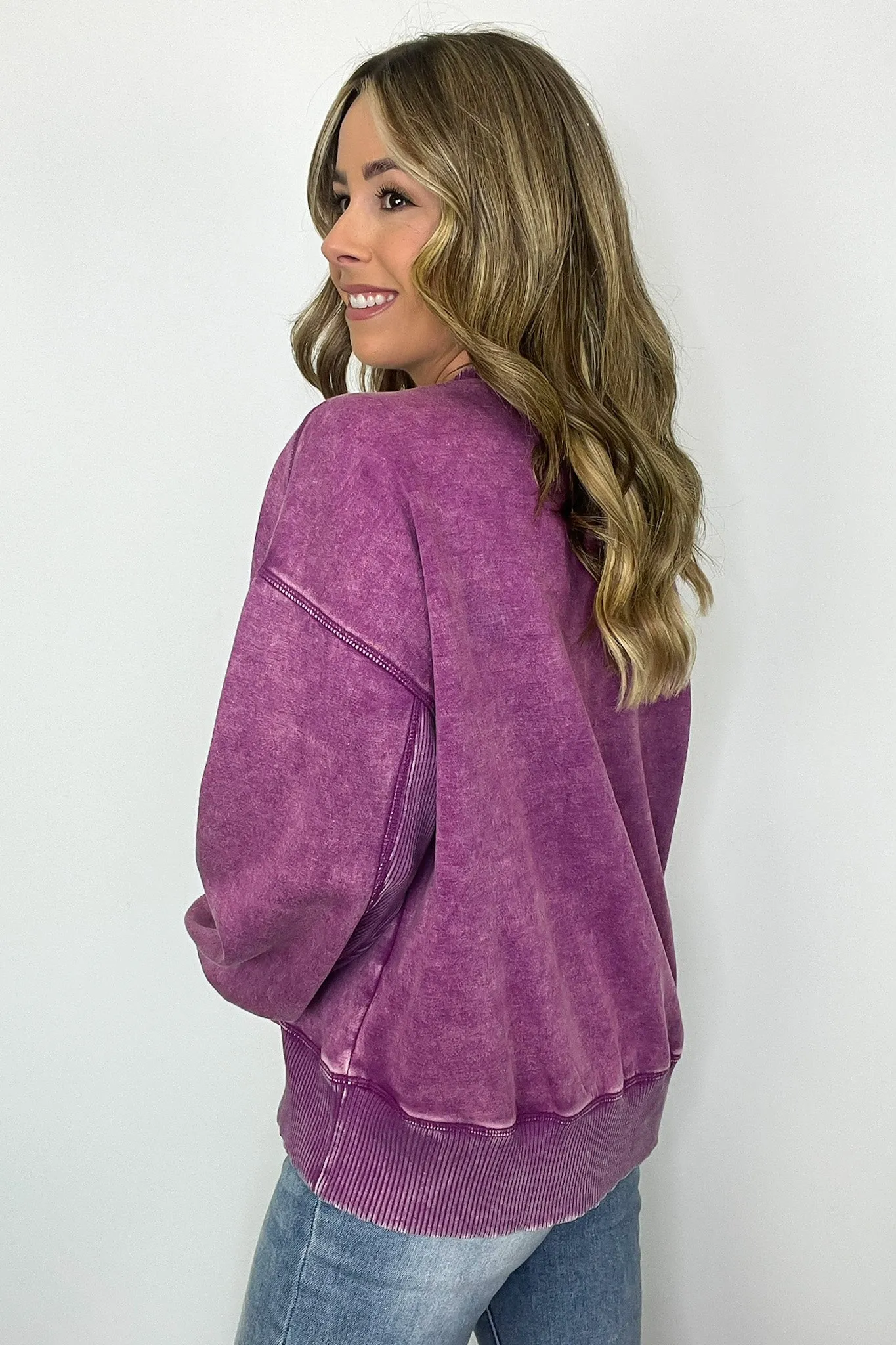 Refined Relaxation Acid Wash Pullover - BACK IN STOCK