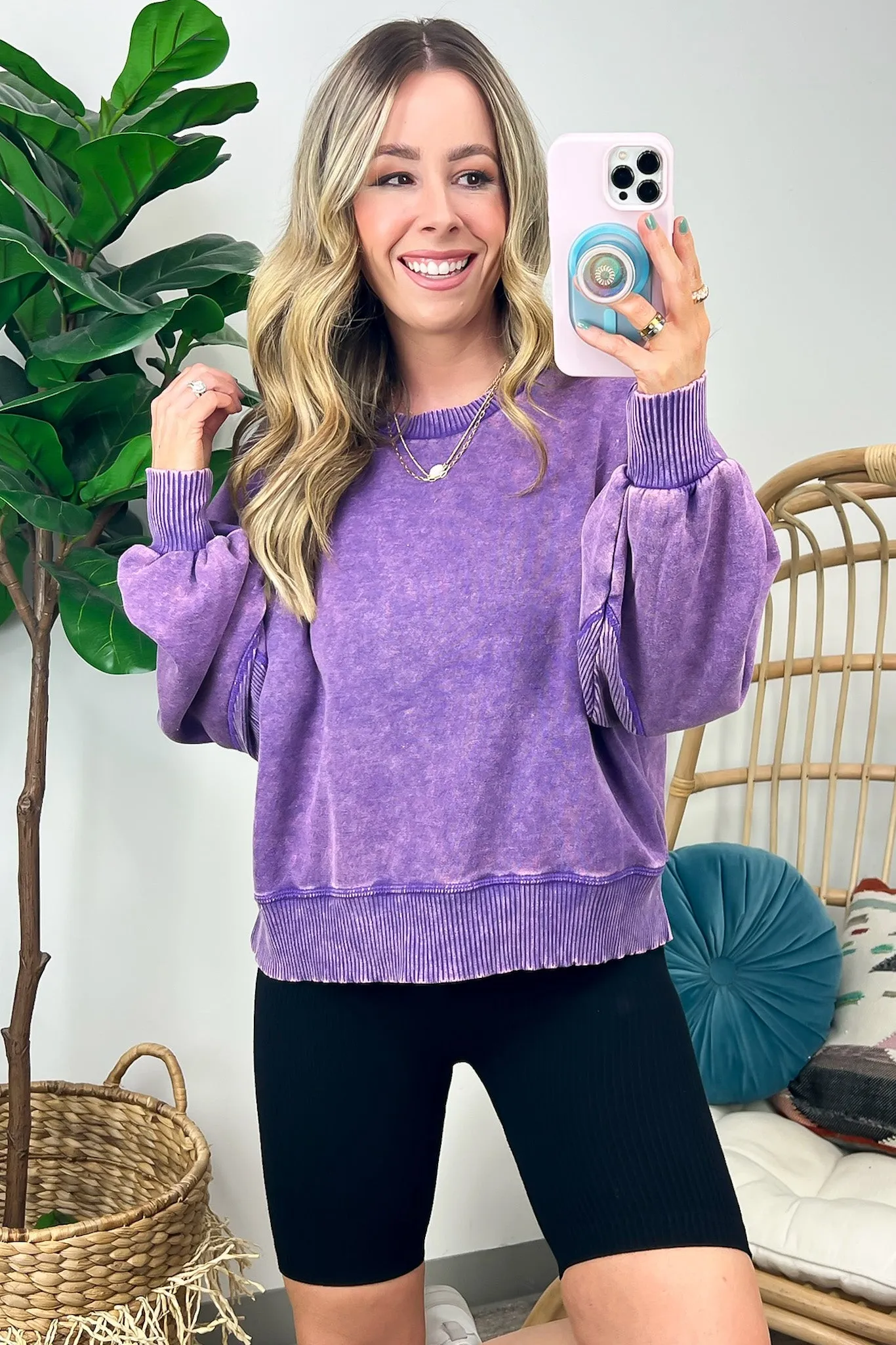 Refined Relaxation Acid Wash Pullover - BACK IN STOCK