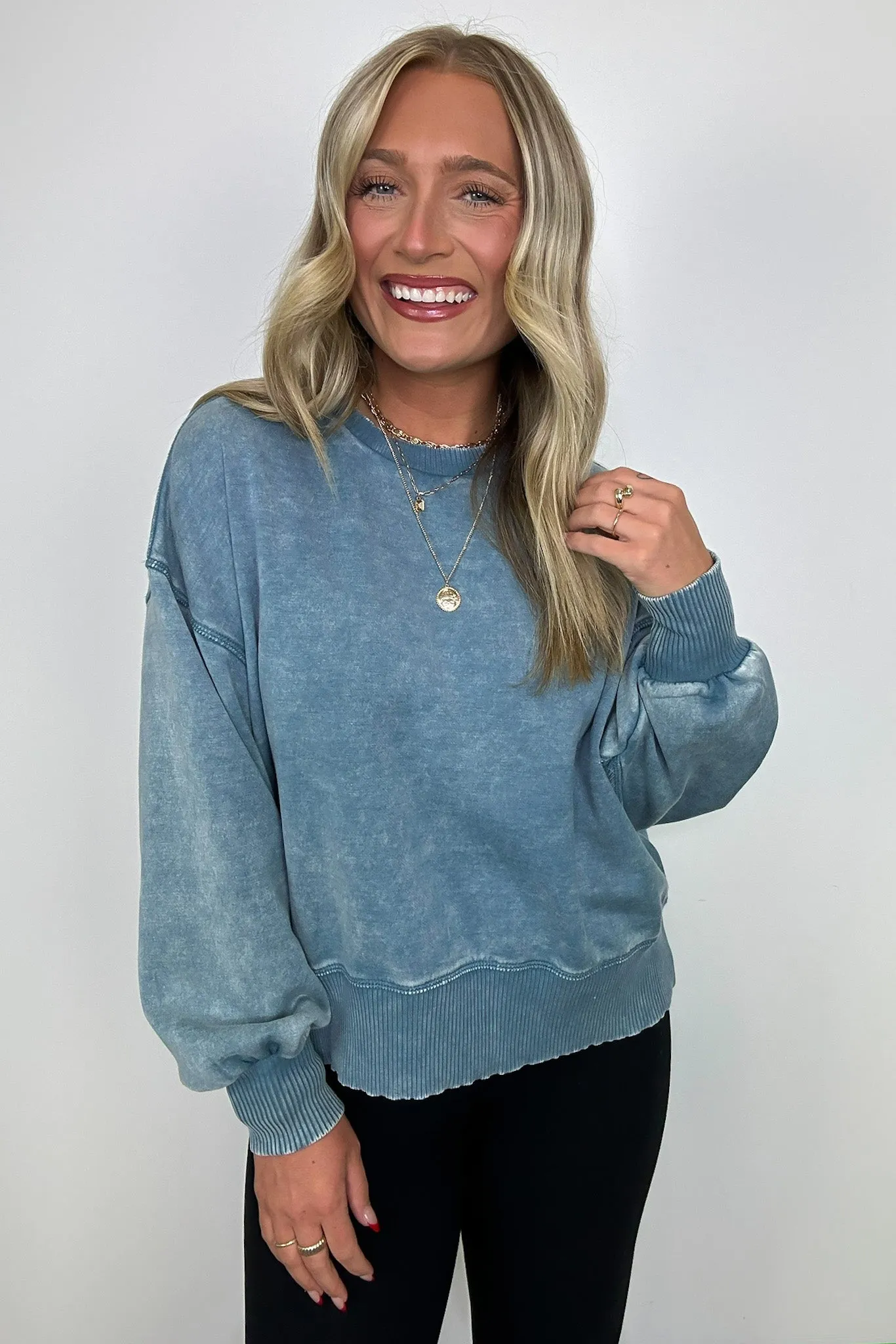 Refined Relaxation Acid Wash Pullover - BACK IN STOCK