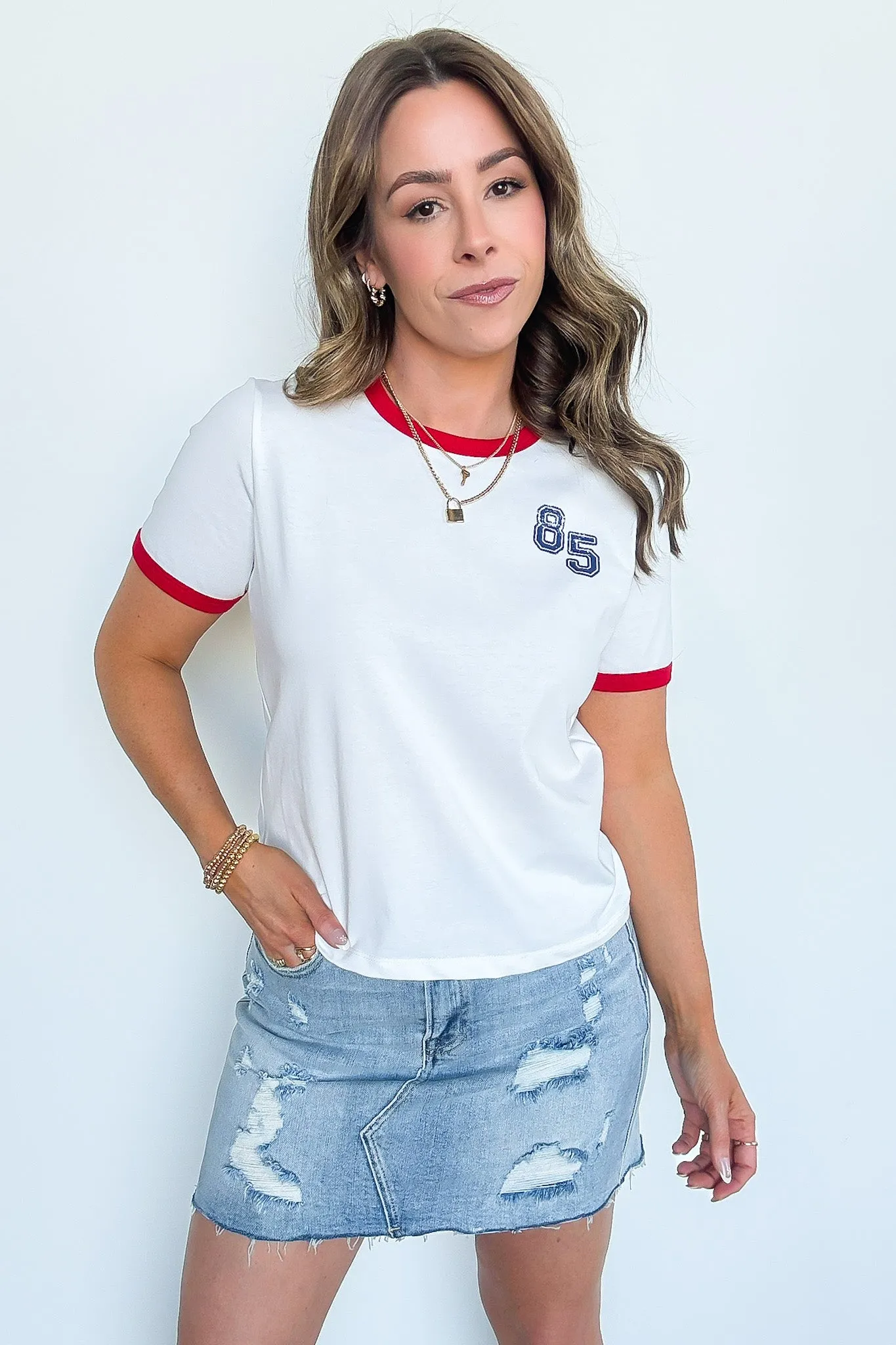 Retro Graphic 85 Ringer Top