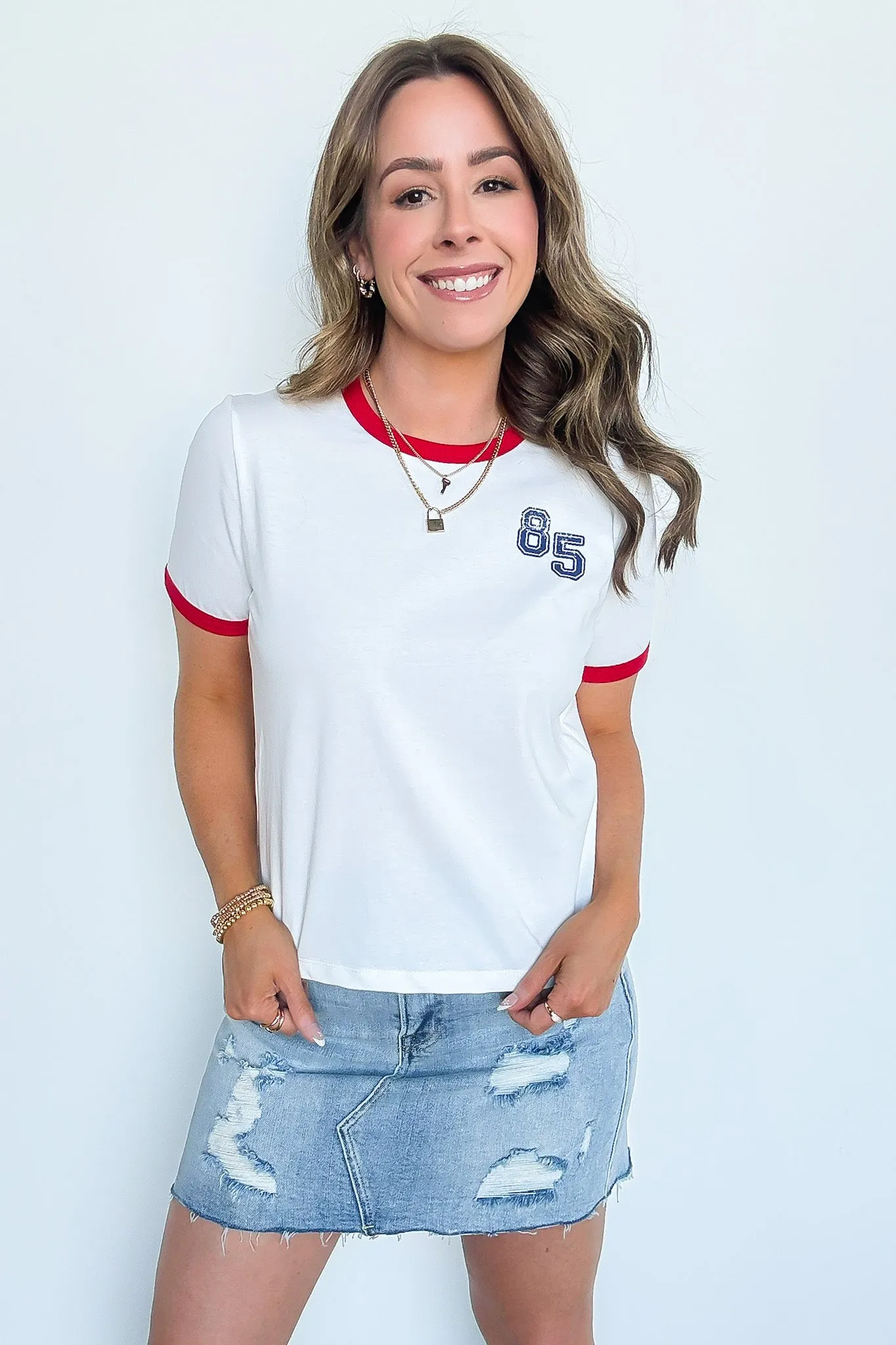 Retro Graphic 85 Ringer Top
