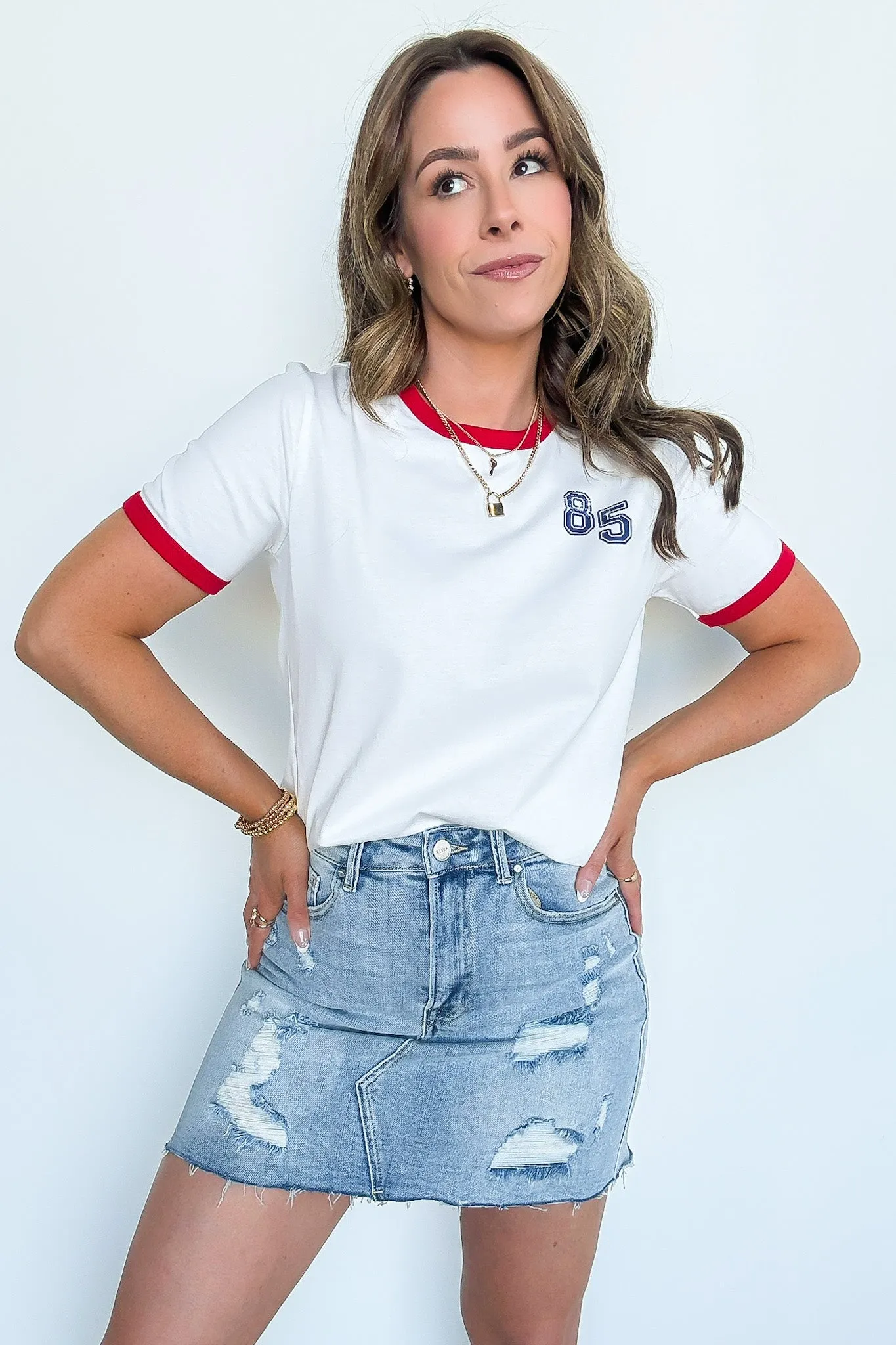 Retro Graphic 85 Ringer Top