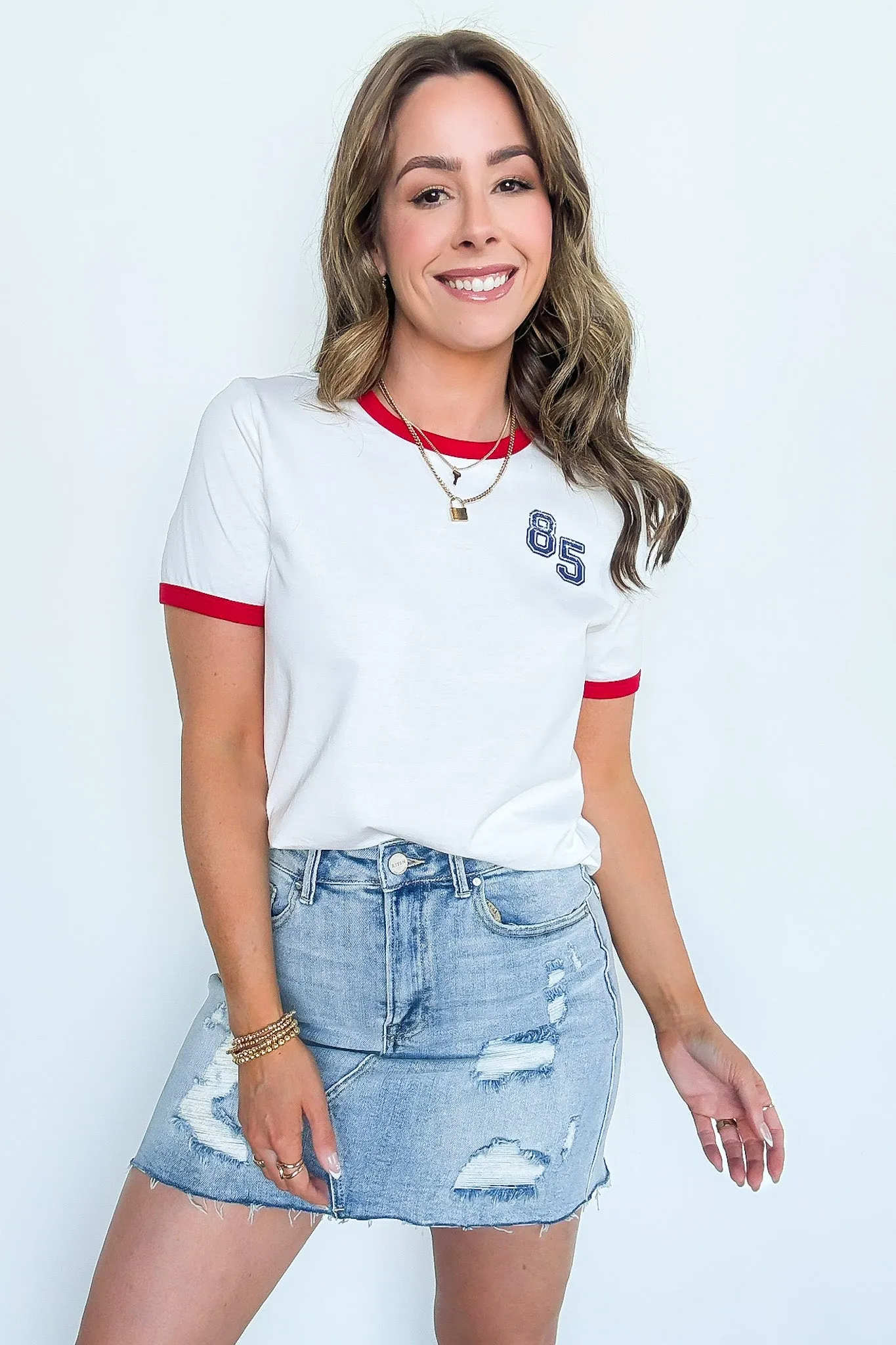 Retro Graphic 85 Ringer Top