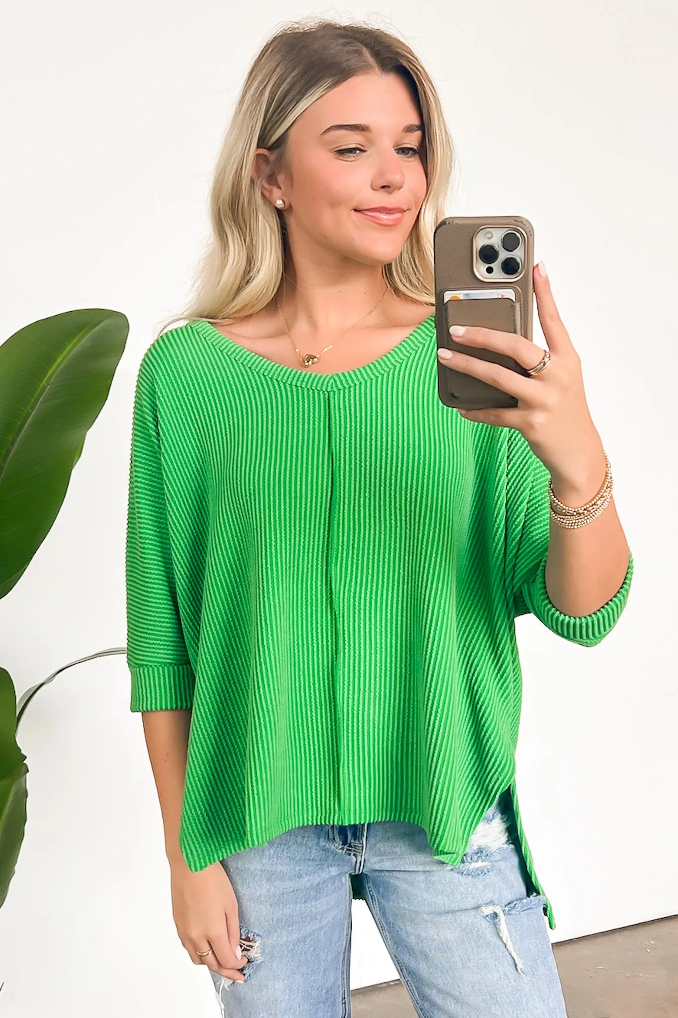 Rhysa Textured Knit V-Neck Top - BACK IN STOCK