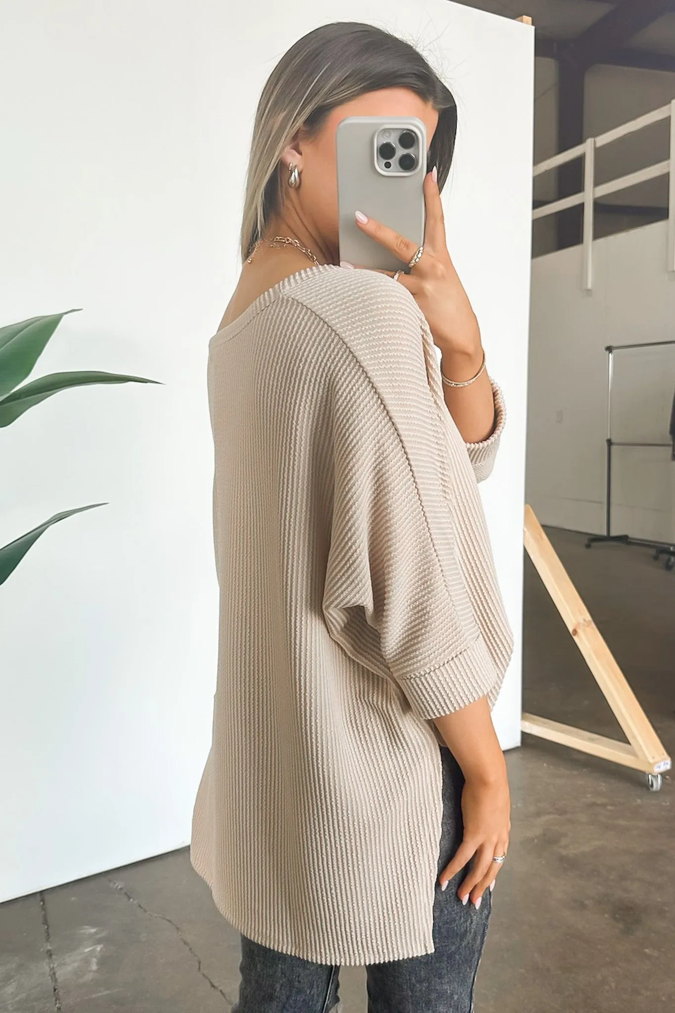 Rhysa Textured Knit V-Neck Top - BACK IN STOCK