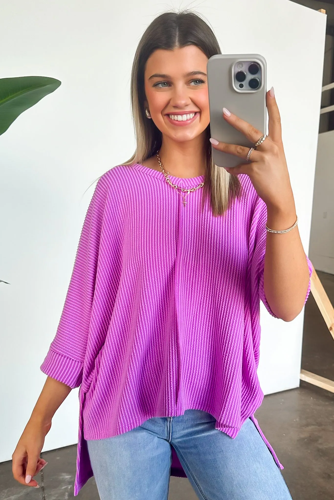 Rhysa Textured Knit V-Neck Top - BACK IN STOCK