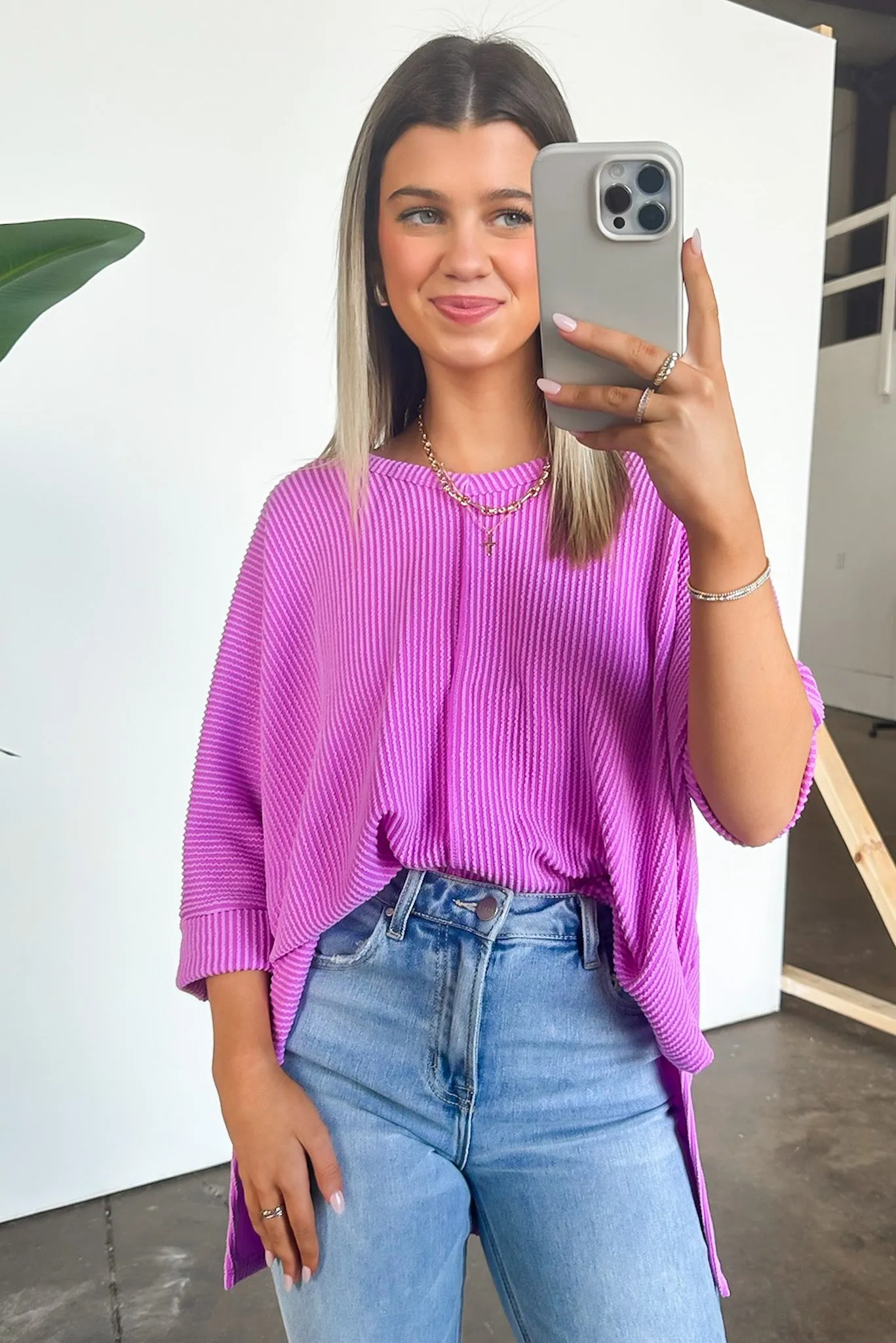 Rhysa Textured Knit V-Neck Top - BACK IN STOCK