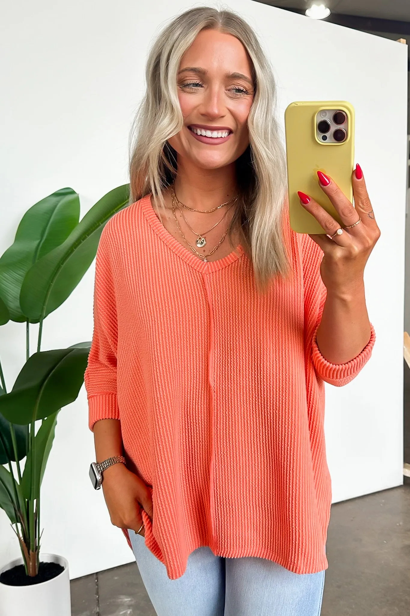 Rhysa Textured Knit V-Neck Top - BACK IN STOCK