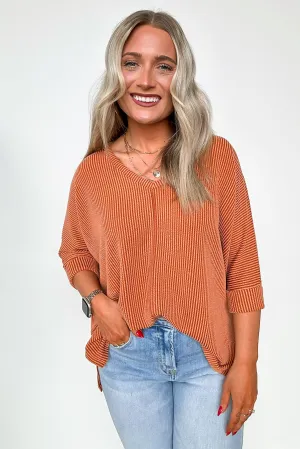Rhysa Textured Knit V-Neck Top - BACK IN STOCK