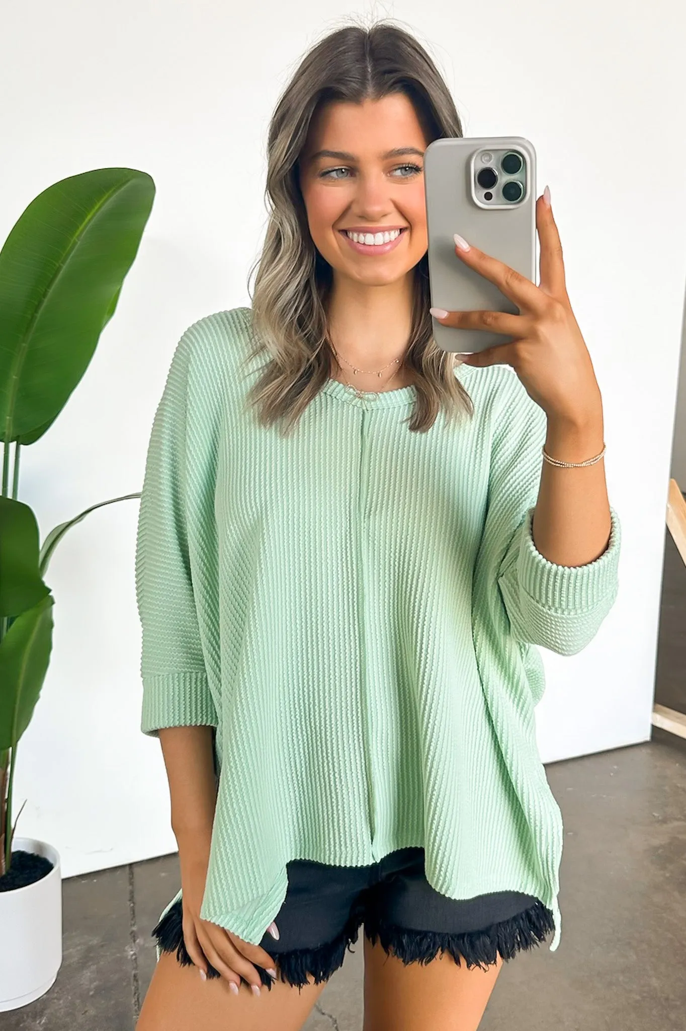 Rhysa Textured Knit V-Neck Top - BACK IN STOCK