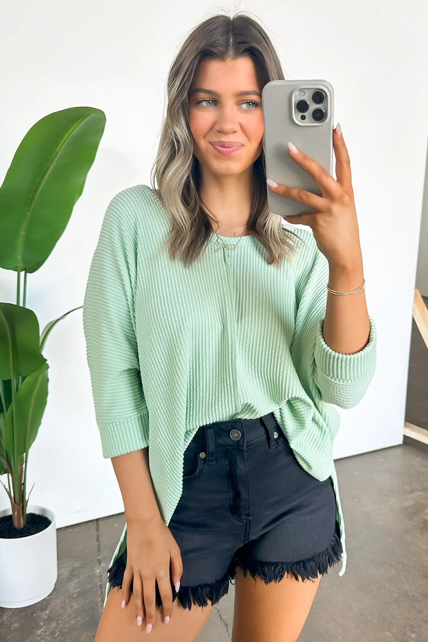 Rhysa Textured Knit V-Neck Top - BACK IN STOCK