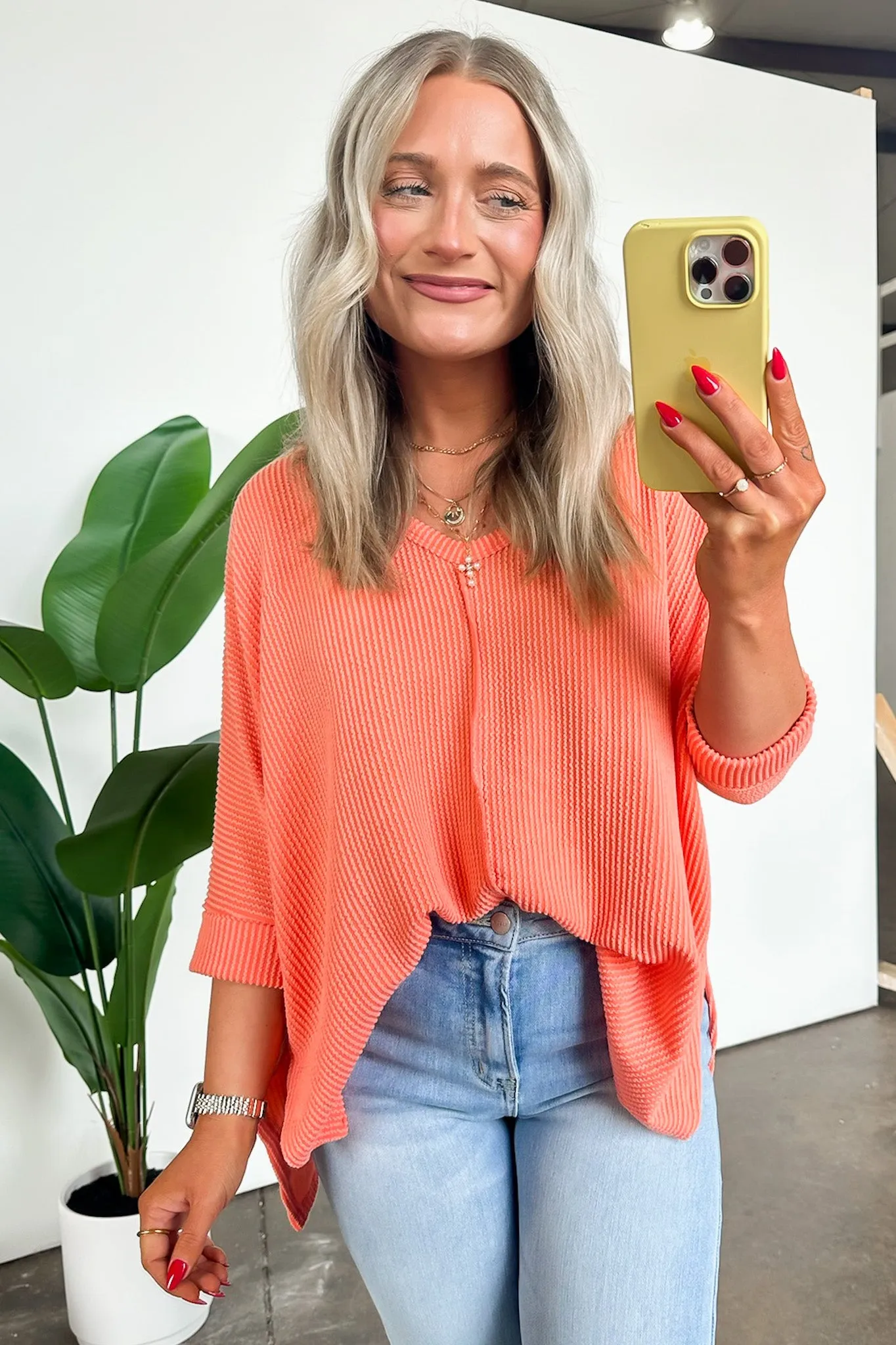 Rhysa Textured Knit V-Neck Top - BACK IN STOCK
