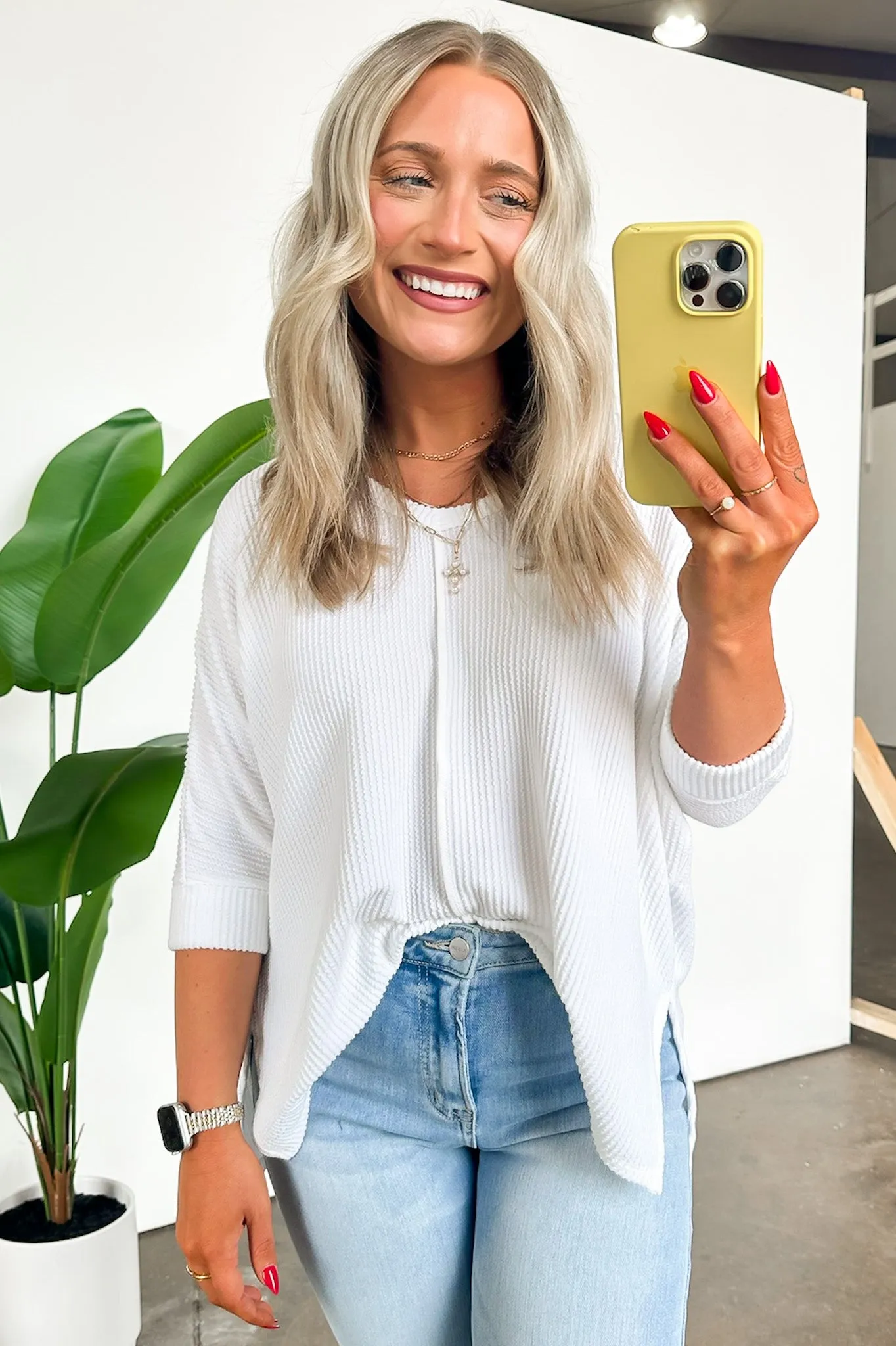 Rhysa Textured Knit V-Neck Top - BACK IN STOCK
