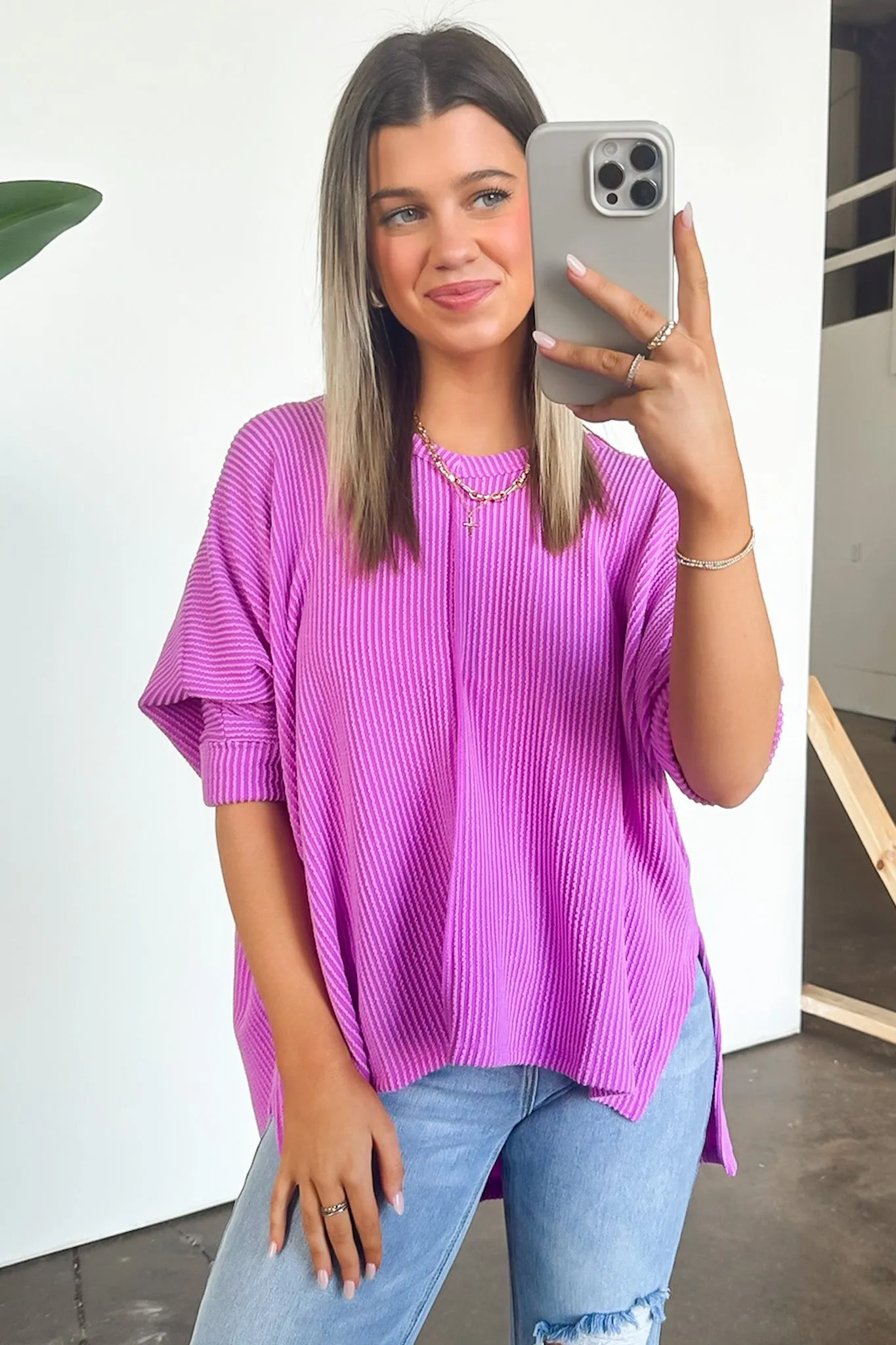Rhysa Textured Knit V-Neck Top - BACK IN STOCK