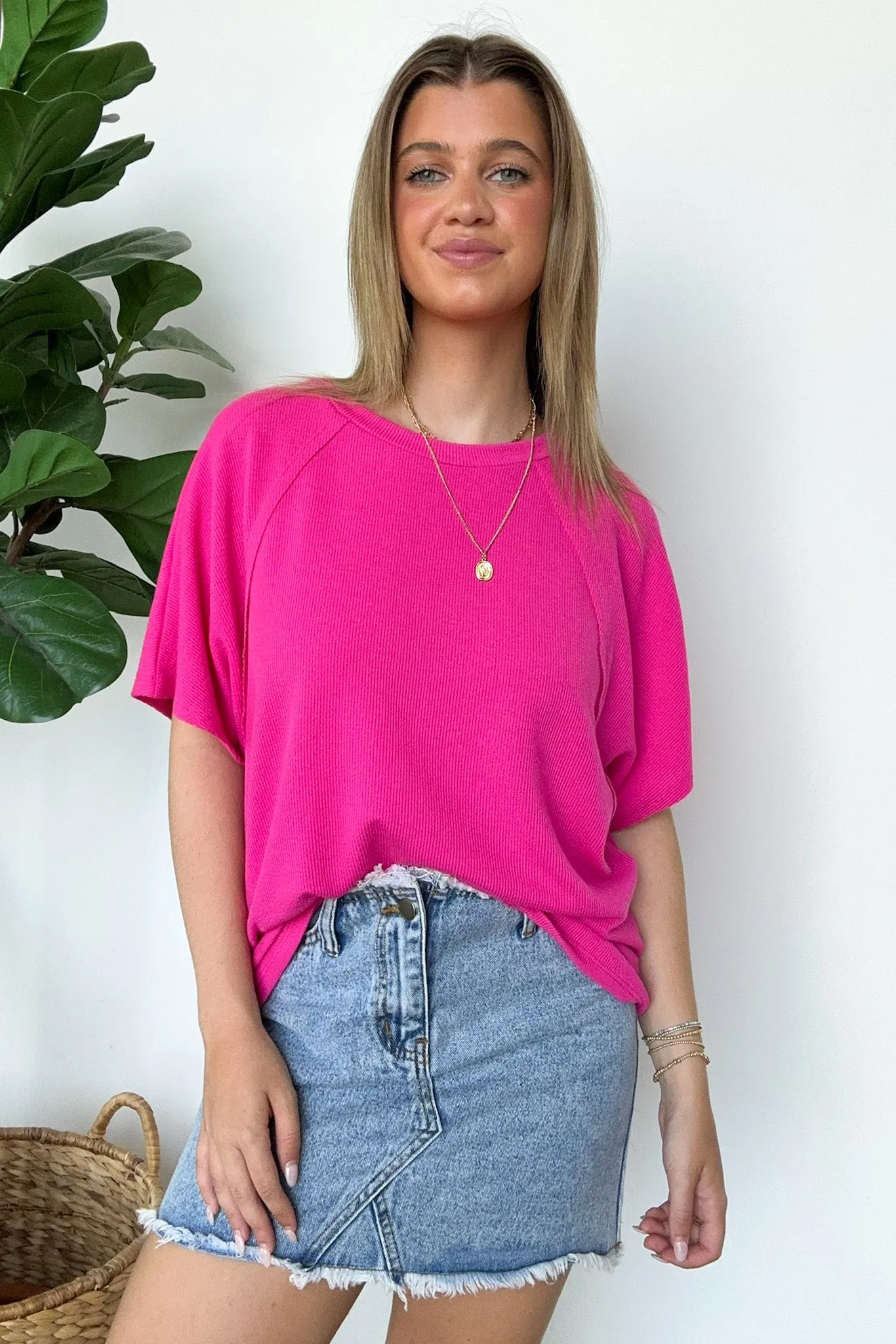 Roll With It Mini Ribbed Knit Relaxed Fit Top - FINAL SALE