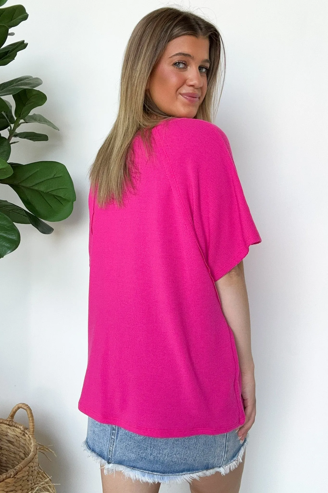 Roll With It Mini Ribbed Knit Relaxed Fit Top - FINAL SALE