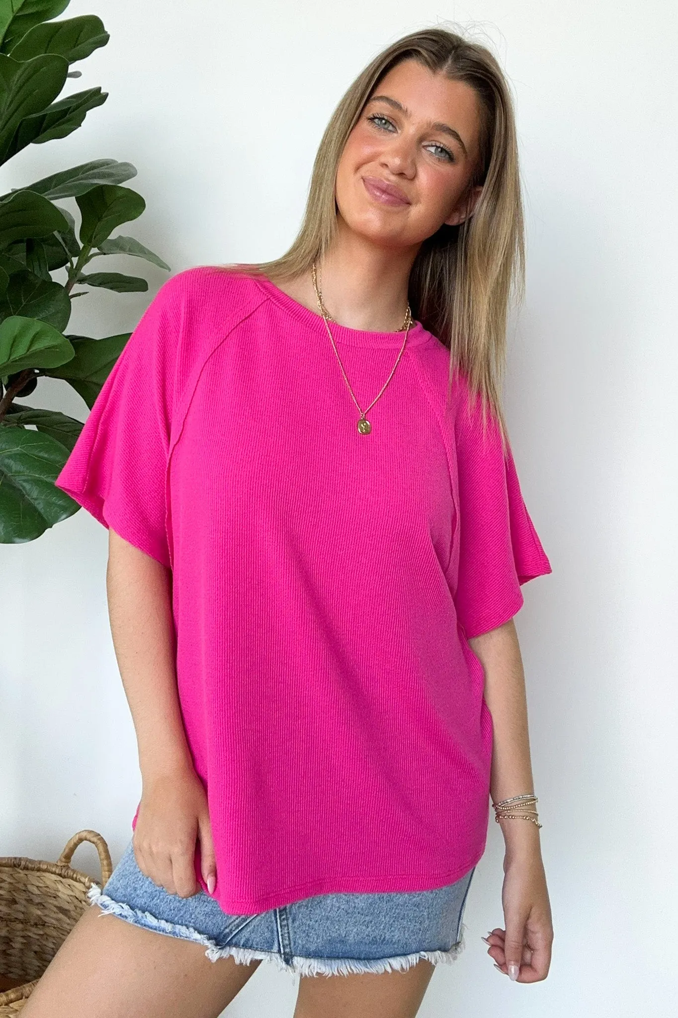 Roll With It Mini Ribbed Knit Relaxed Fit Top - FINAL SALE