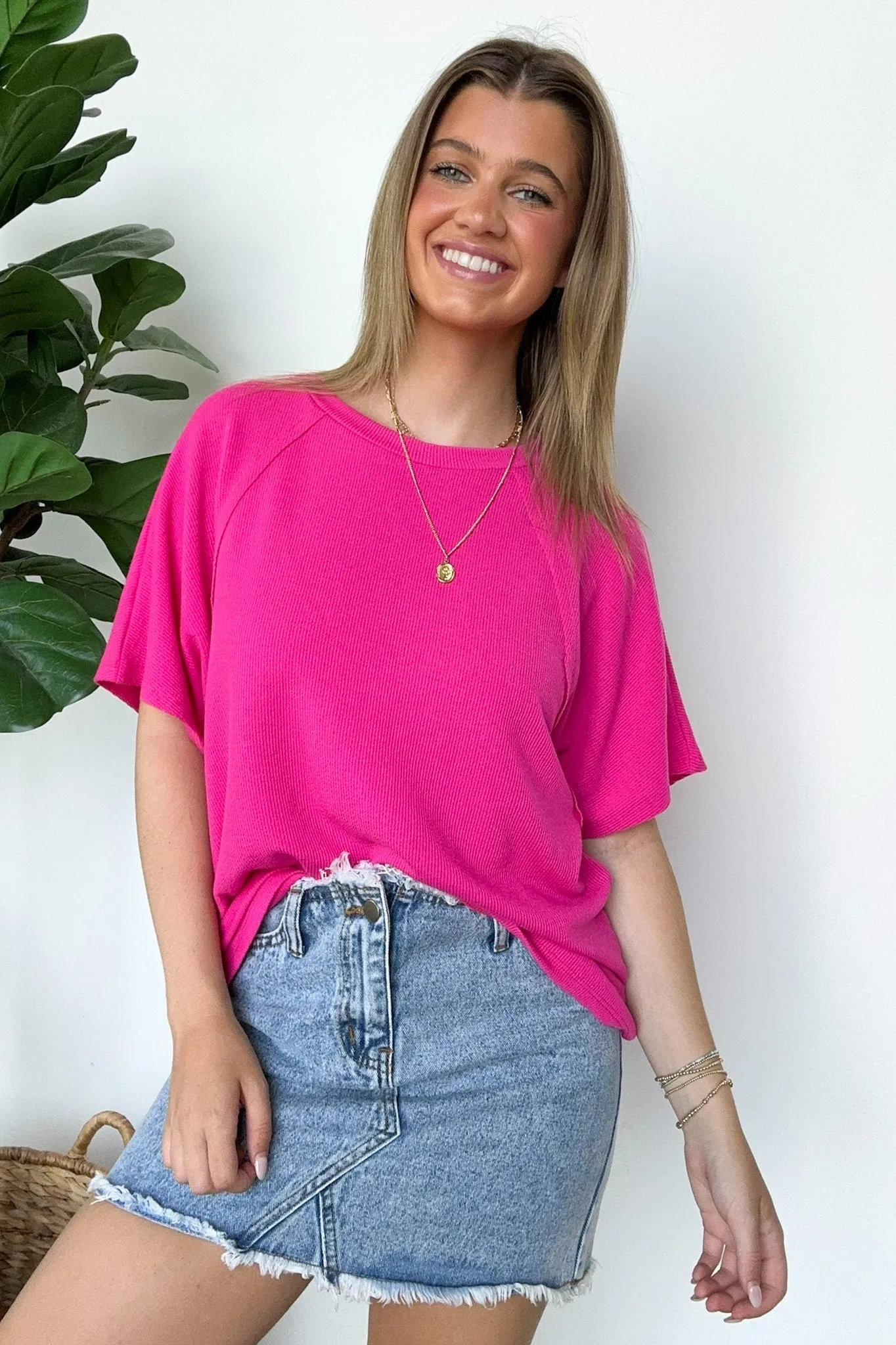 Roll With It Mini Ribbed Knit Relaxed Fit Top - FINAL SALE