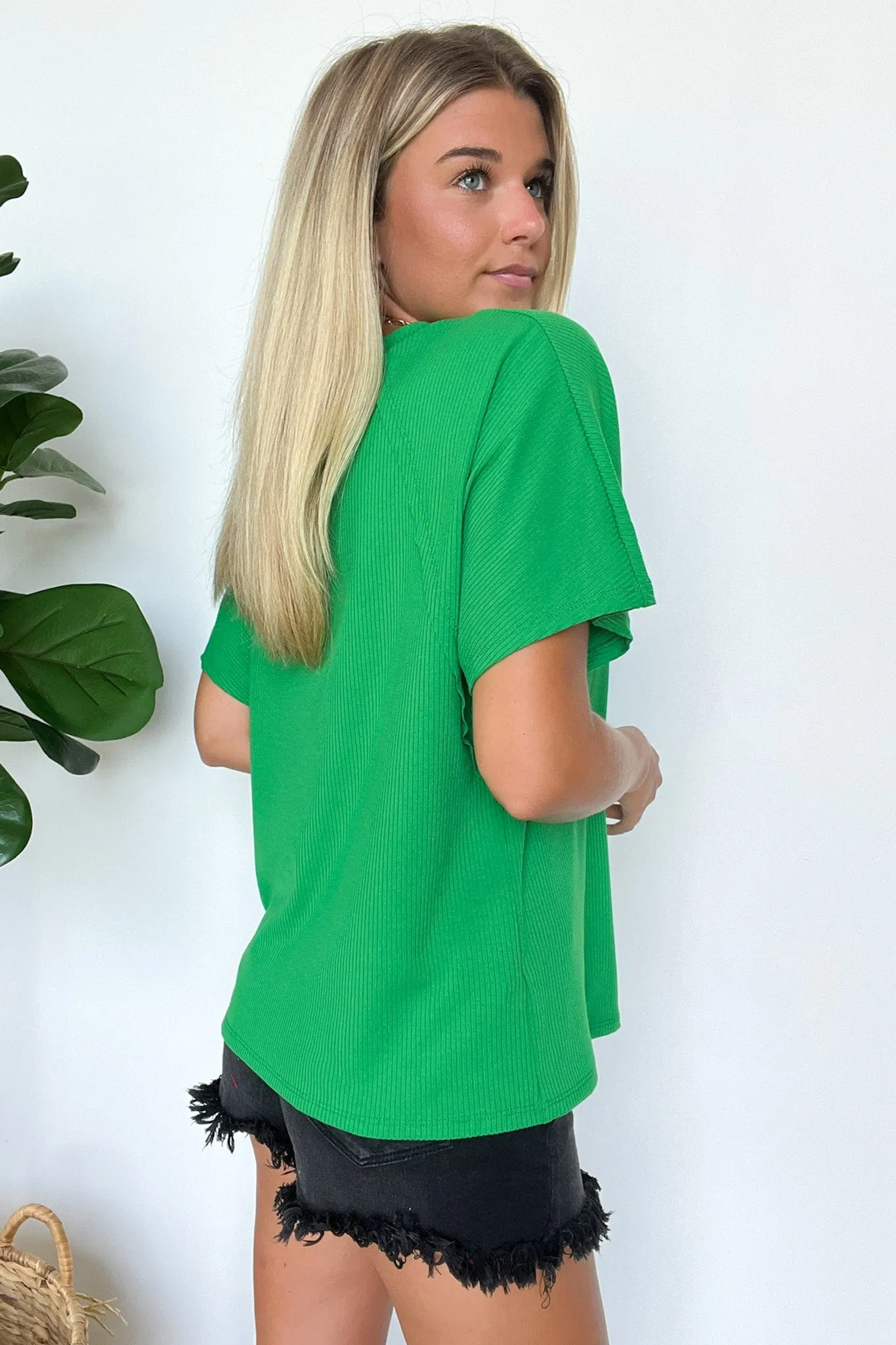 Roll With It Ribbed Knit Relaxed Fit Top - FINAL SALE