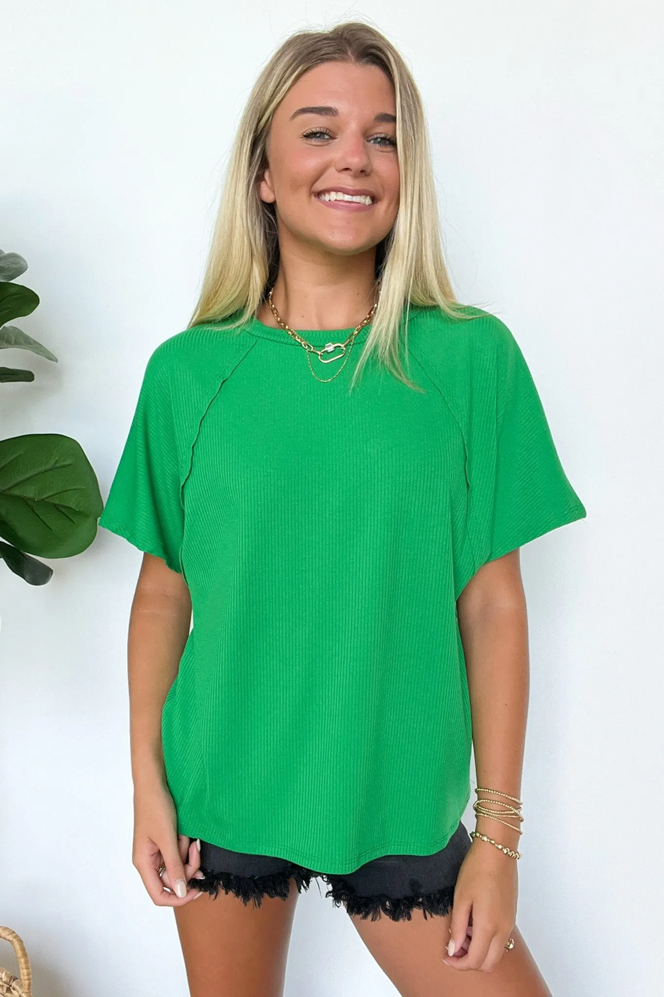Roll With It Ribbed Knit Relaxed Fit Top - FINAL SALE