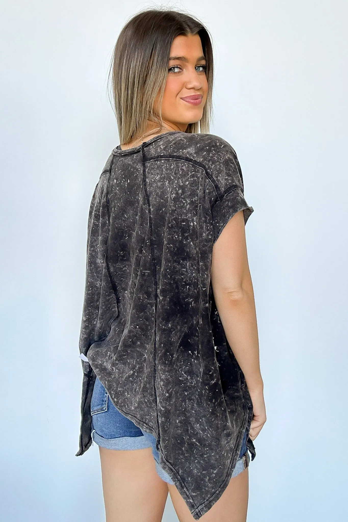 Roni Washed Relaxed Short Sleeve Top - FINAL SALE