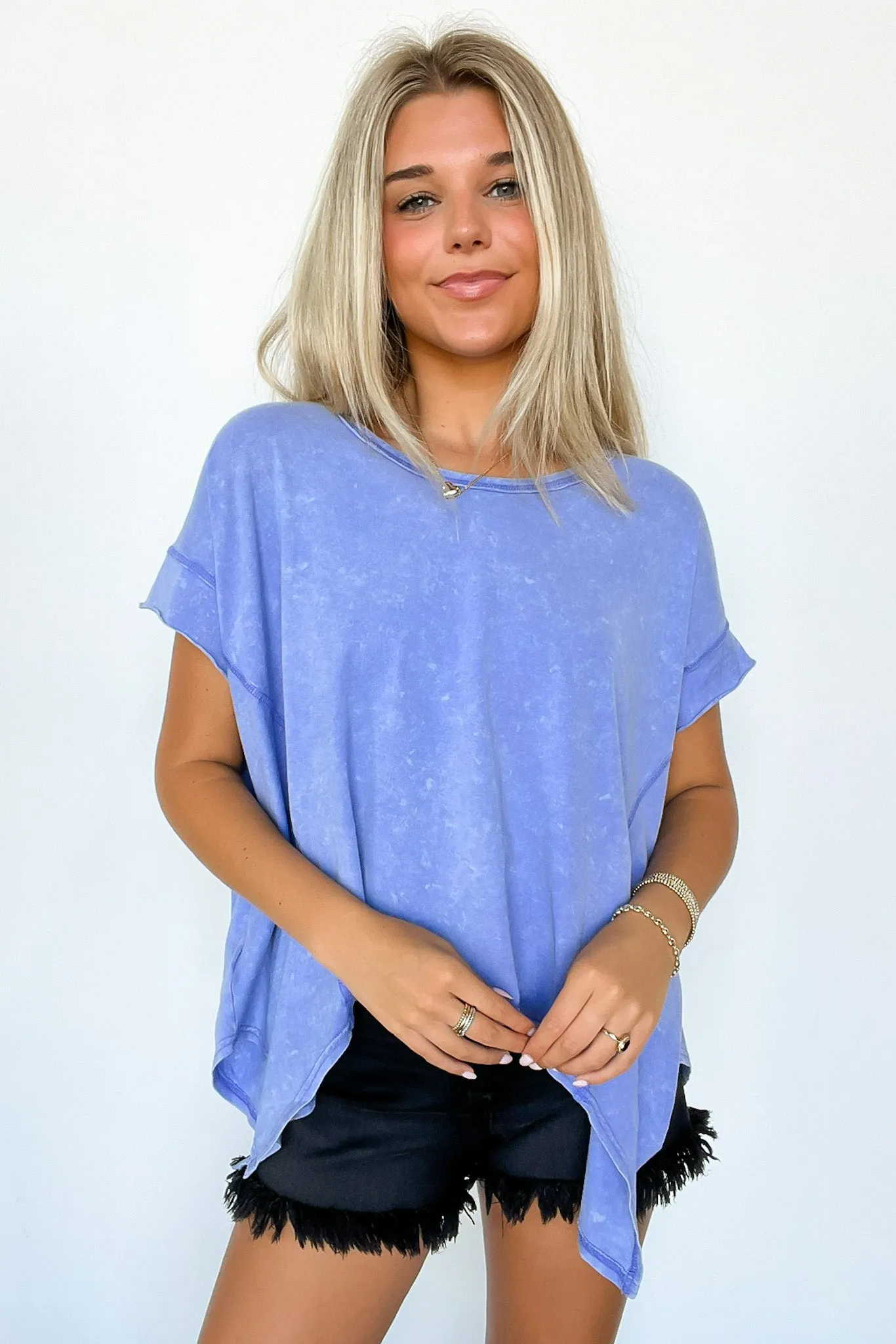 Roni Washed Relaxed Short Sleeve Top - FINAL SALE