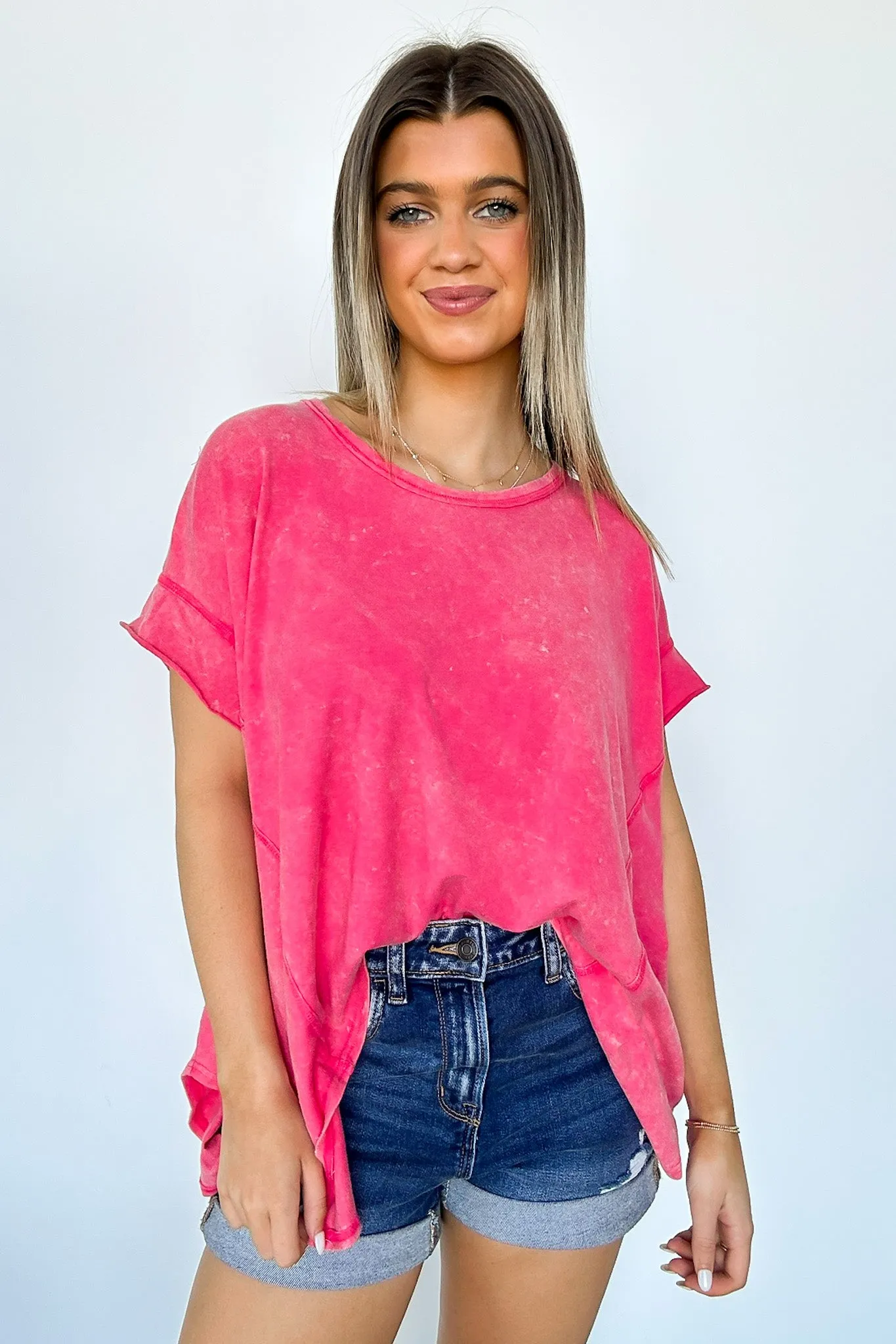 Roni Washed Relaxed Short Sleeve Top - FINAL SALE