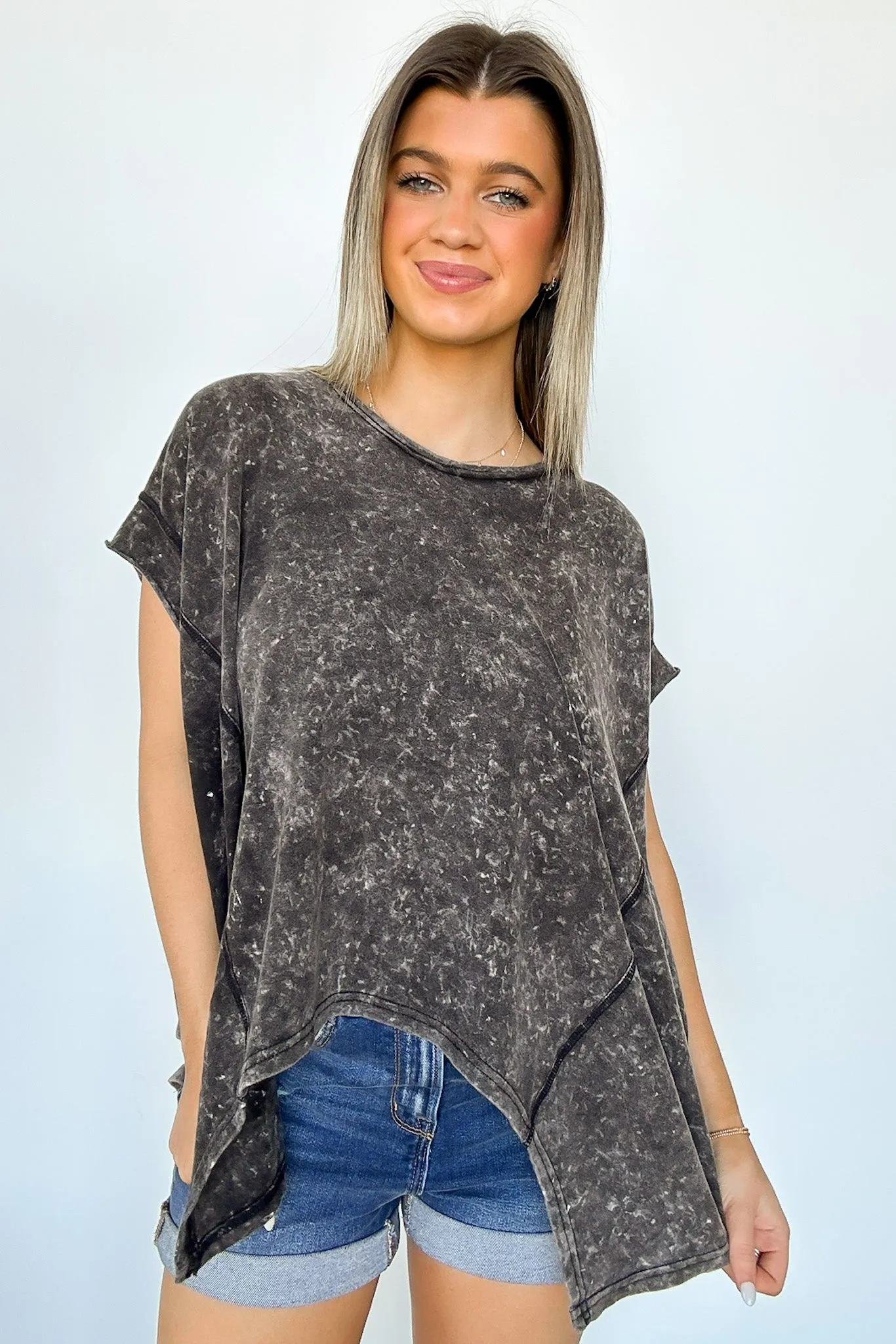 Roni Washed Relaxed Short Sleeve Top - FINAL SALE