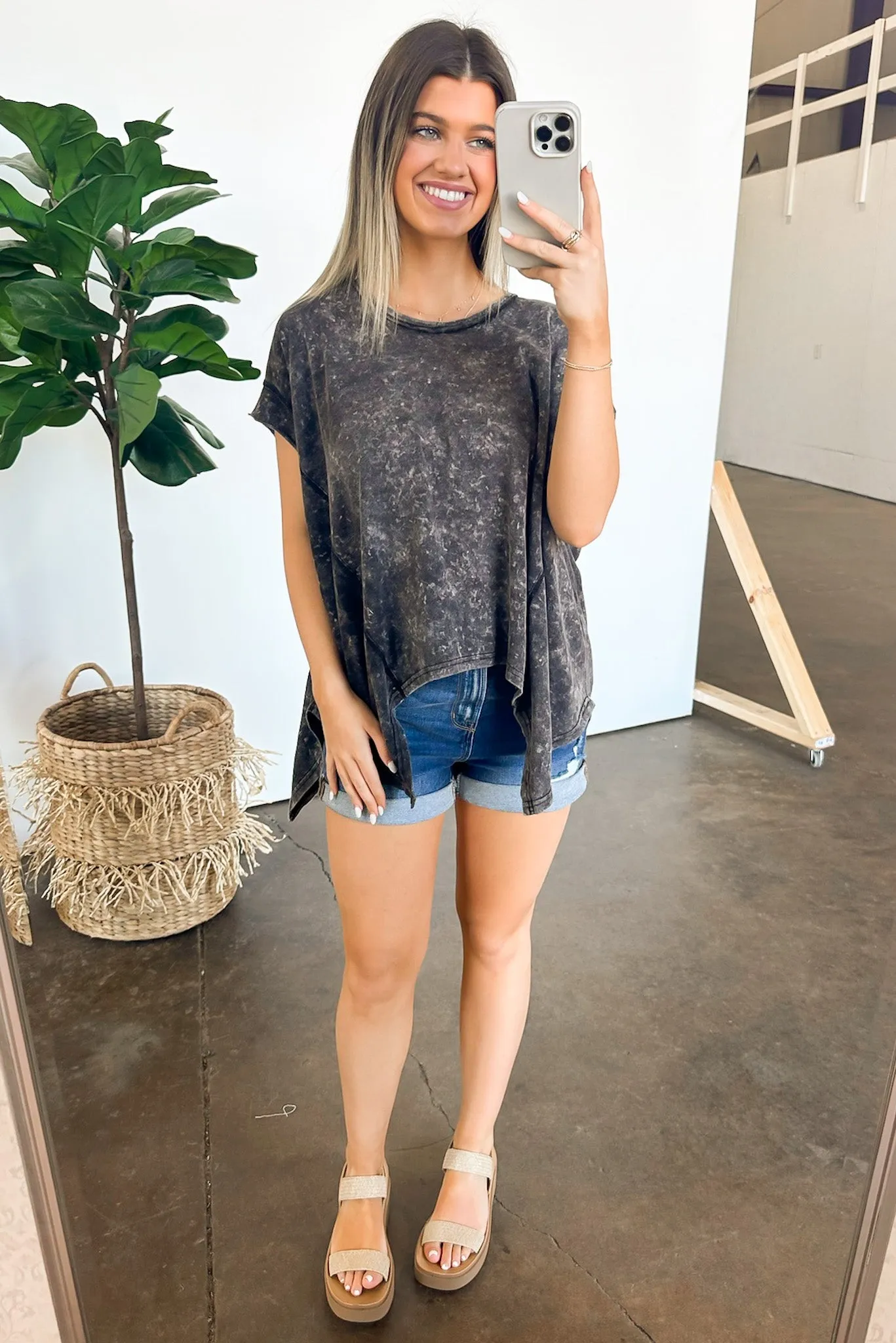 Roni Washed Relaxed Short Sleeve Top - FINAL SALE