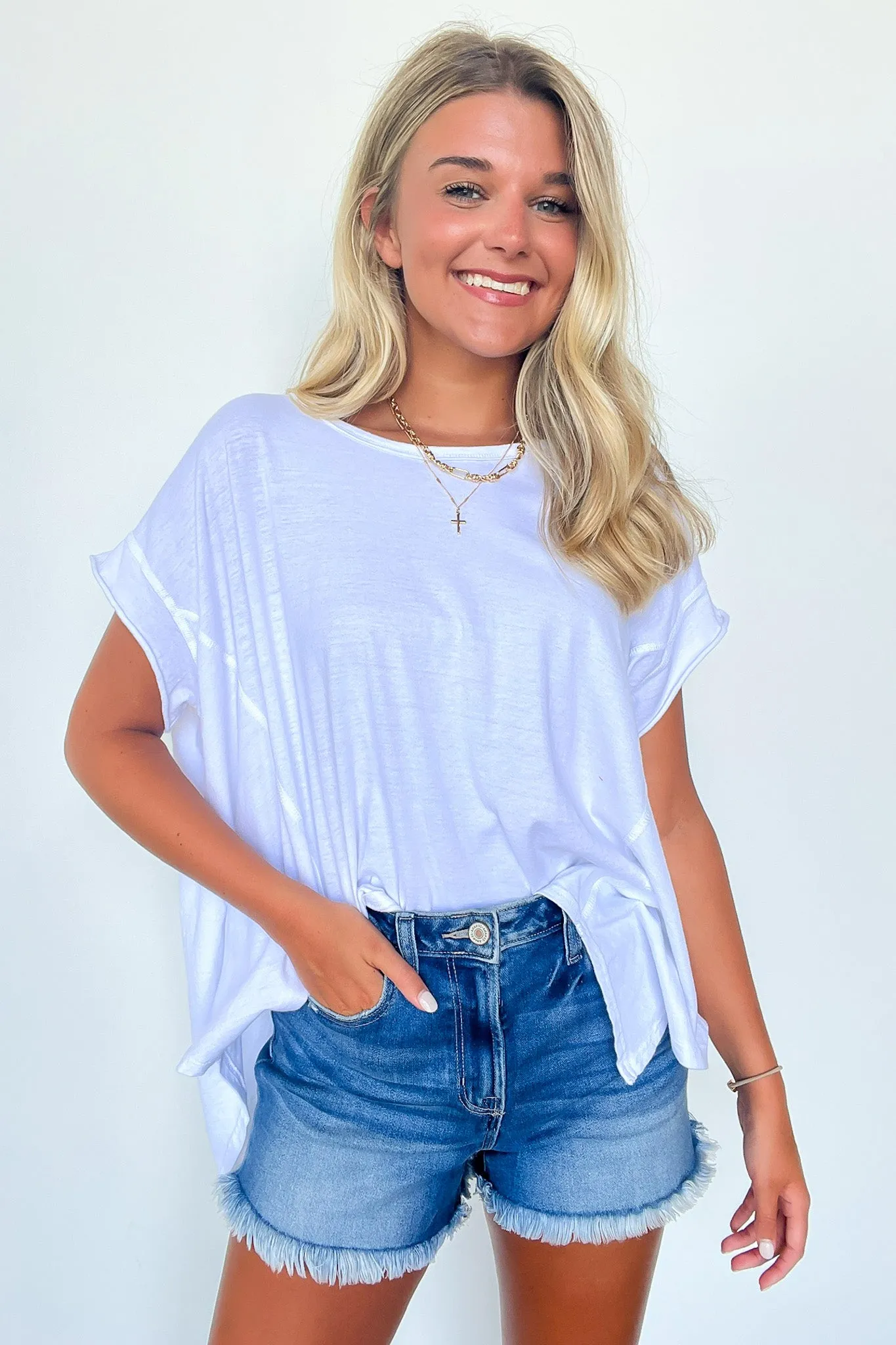 Roni Washed Relaxed Short Sleeve Top - FINAL SALE