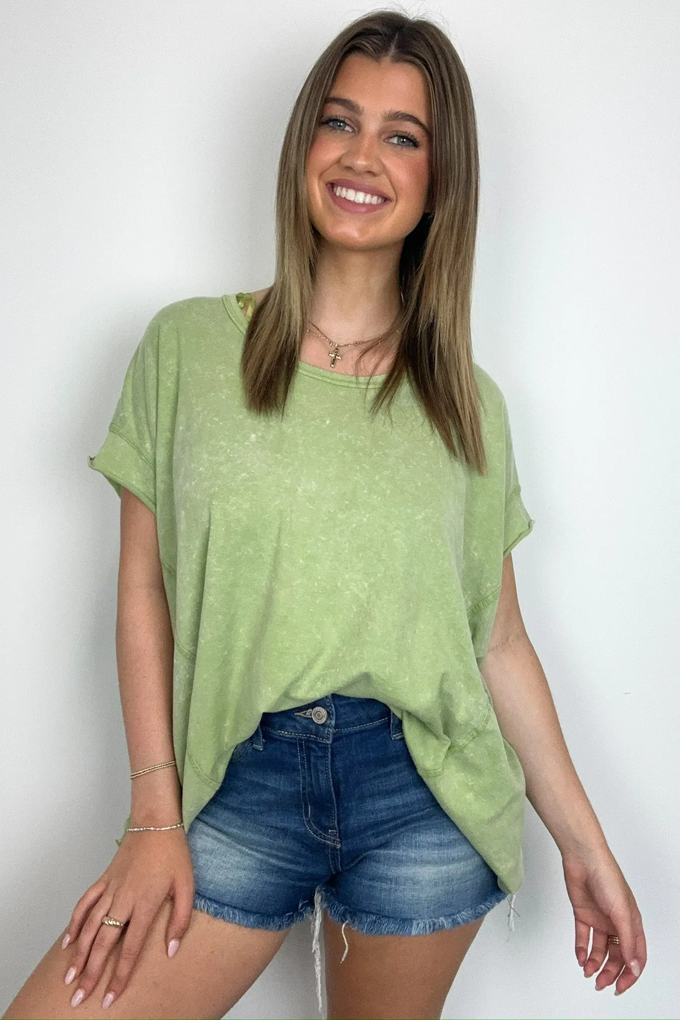 Roni Washed Relaxed Short Sleeve Top - FINAL SALE