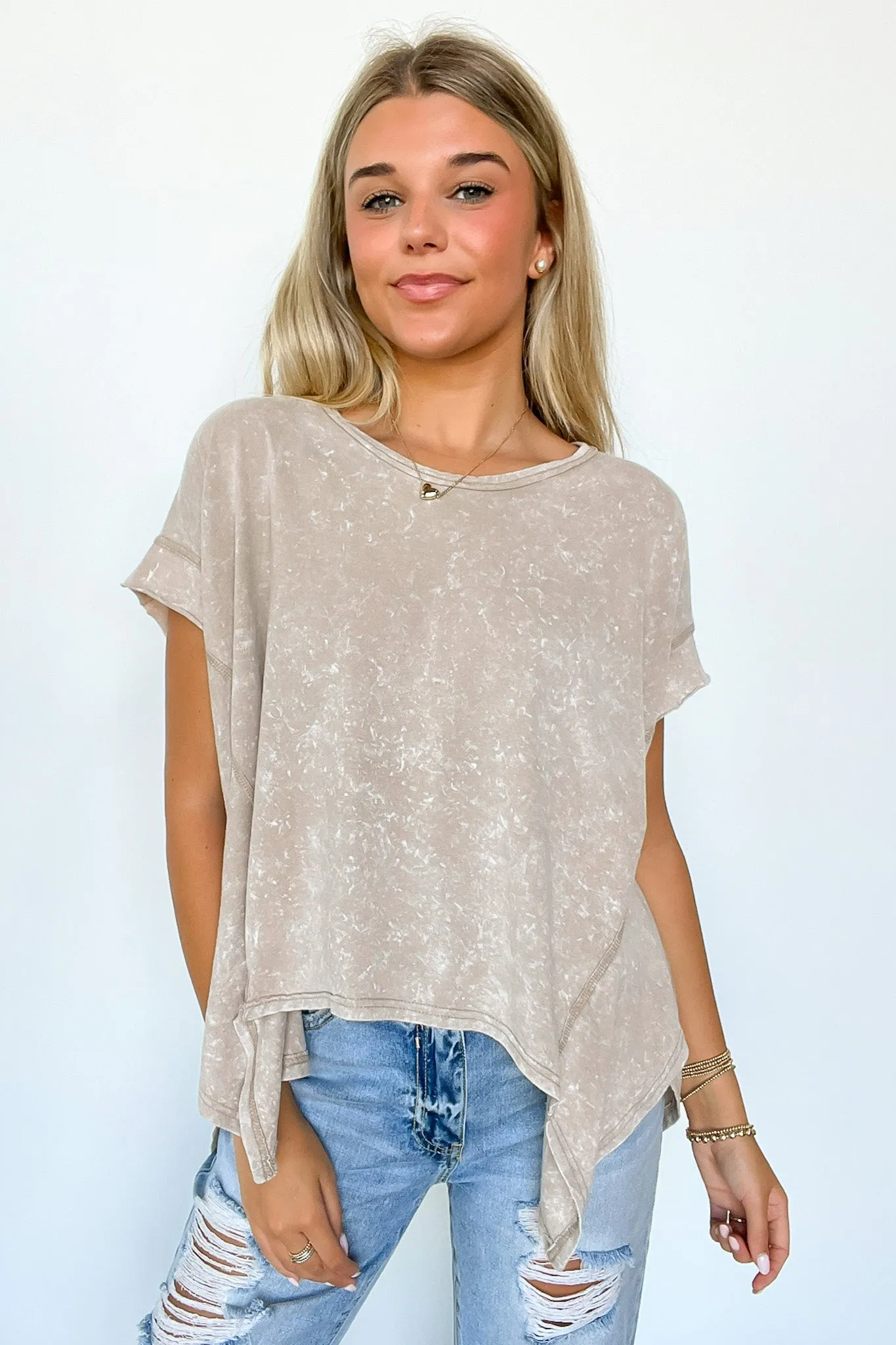 Roni Washed Relaxed Short Sleeve Top - FINAL SALE
