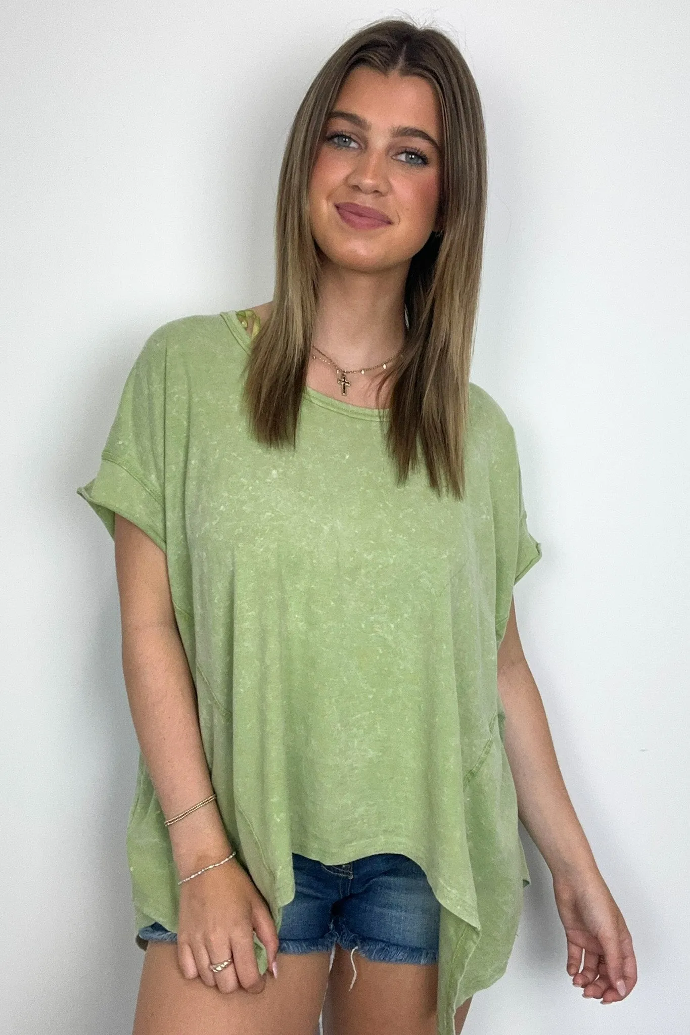Roni Washed Relaxed Short Sleeve Top - FINAL SALE