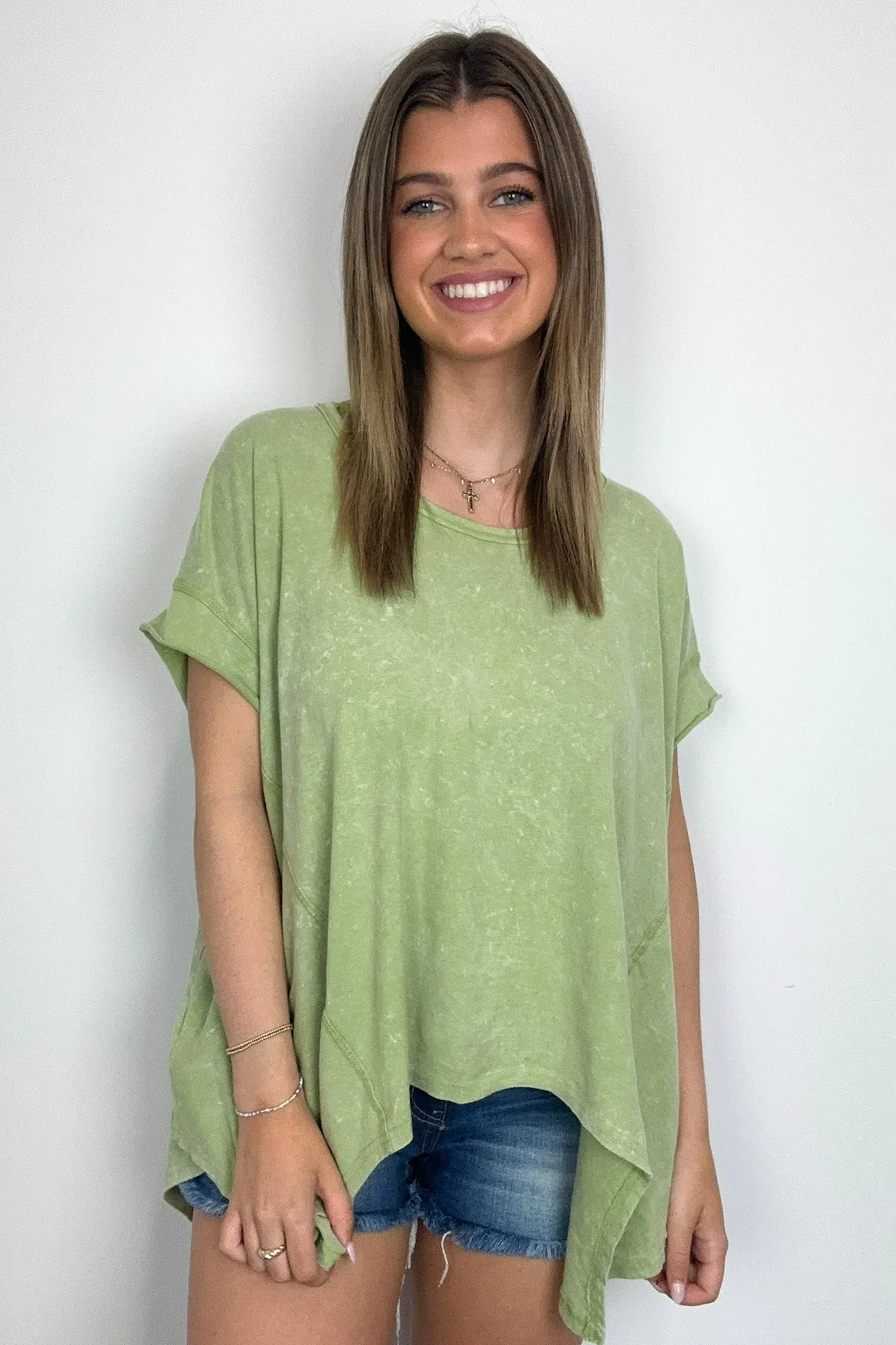 Roni Washed Relaxed Short Sleeve Top - FINAL SALE
