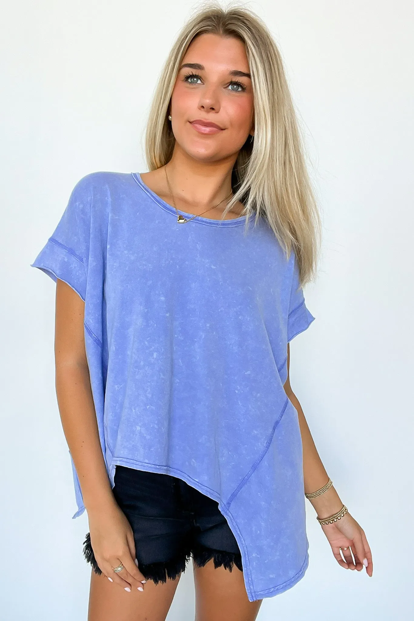 Roni Washed Relaxed Short Sleeve Top - FINAL SALE