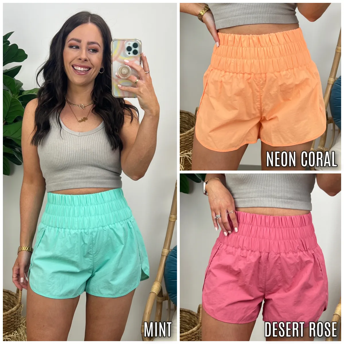 Running Errands High Waist Smocked Waist Shorts - BACK IN STOCK