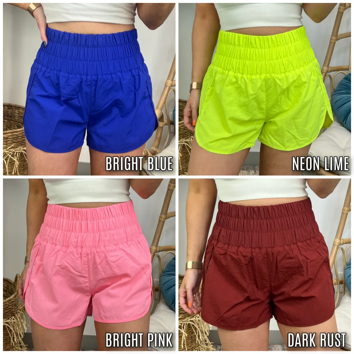 Running Errands High Waist Smocked Waist Shorts - BACK IN STOCK