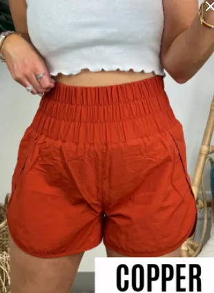 Running Errands High Waist Smocked Waist Shorts - BACK IN STOCK