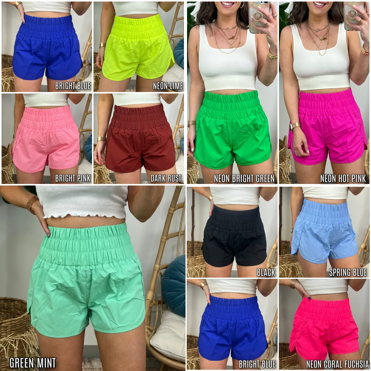 Running Errands High Waist Smocked Waist Shorts - BACK IN STOCK
