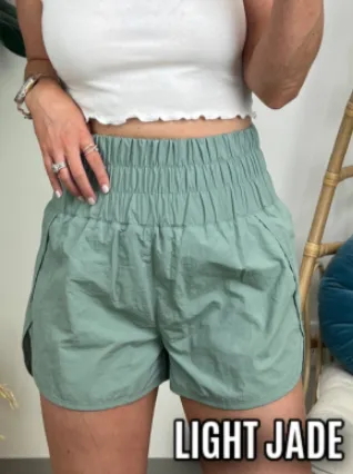 Running Errands High Waist Smocked Waist Shorts - BACK IN STOCK