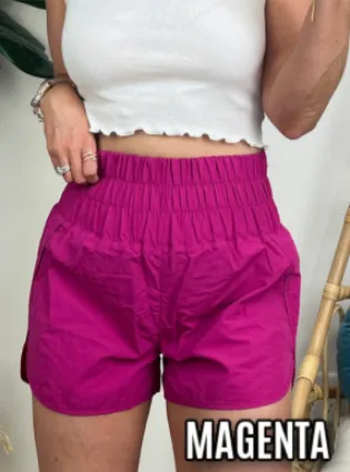 Running Errands High Waist Smocked Waist Shorts - BACK IN STOCK