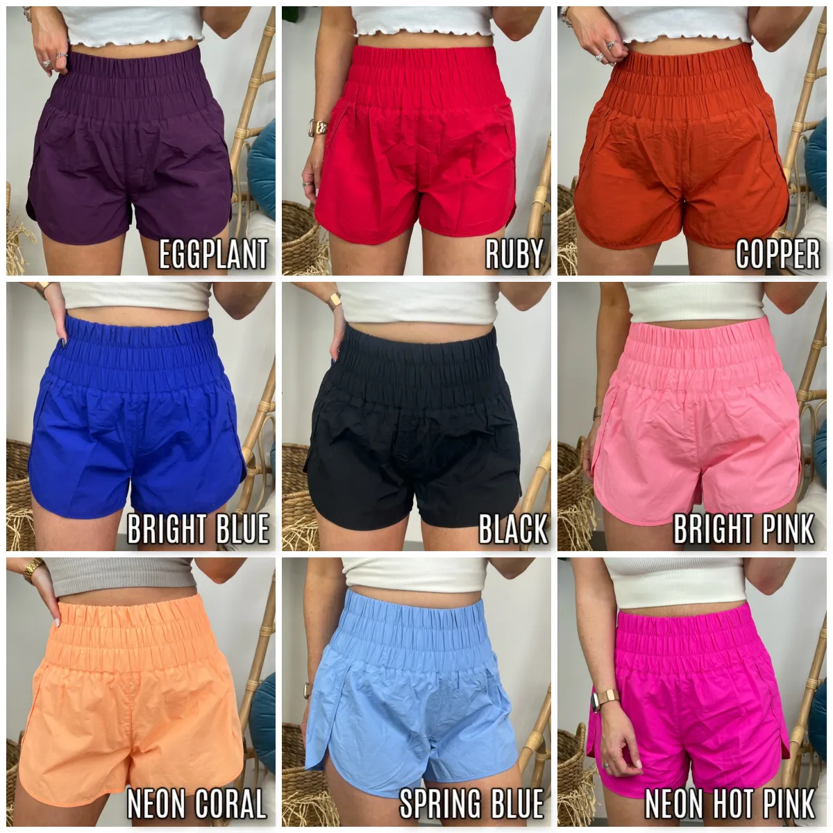 Running Errands High Waist Smocked Waist Shorts - BACK IN STOCK