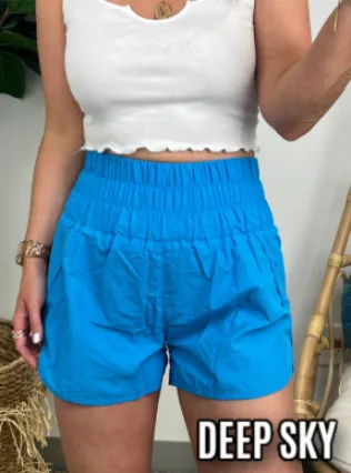 Running Errands High Waist Smocked Waist Shorts - BACK IN STOCK