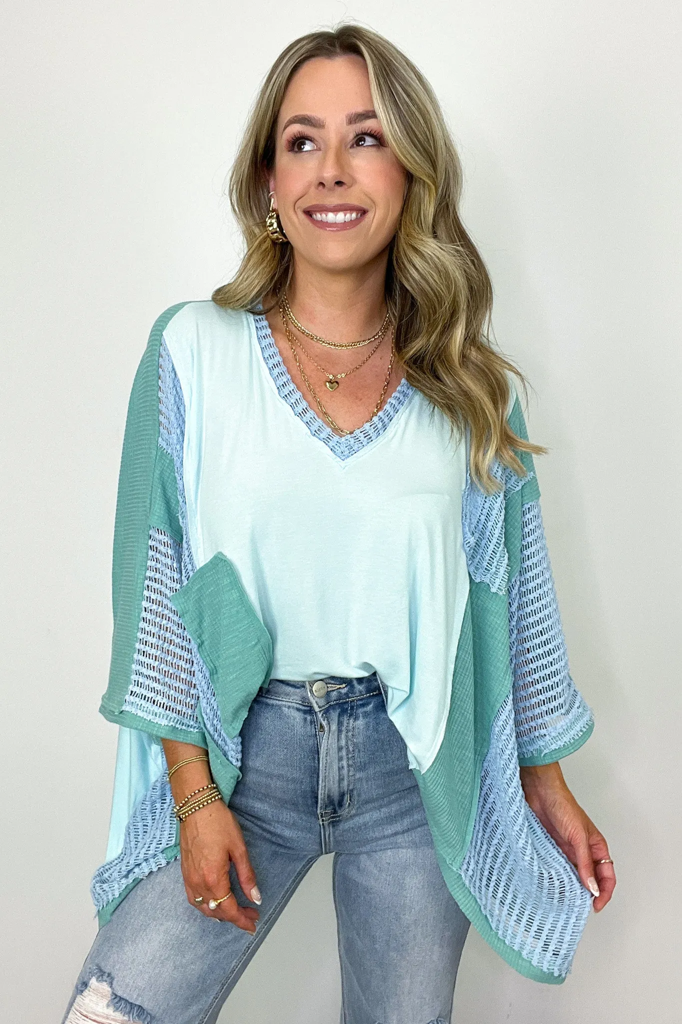 Rylan Oversize High Low Contrast Top - BACK IN STOCK